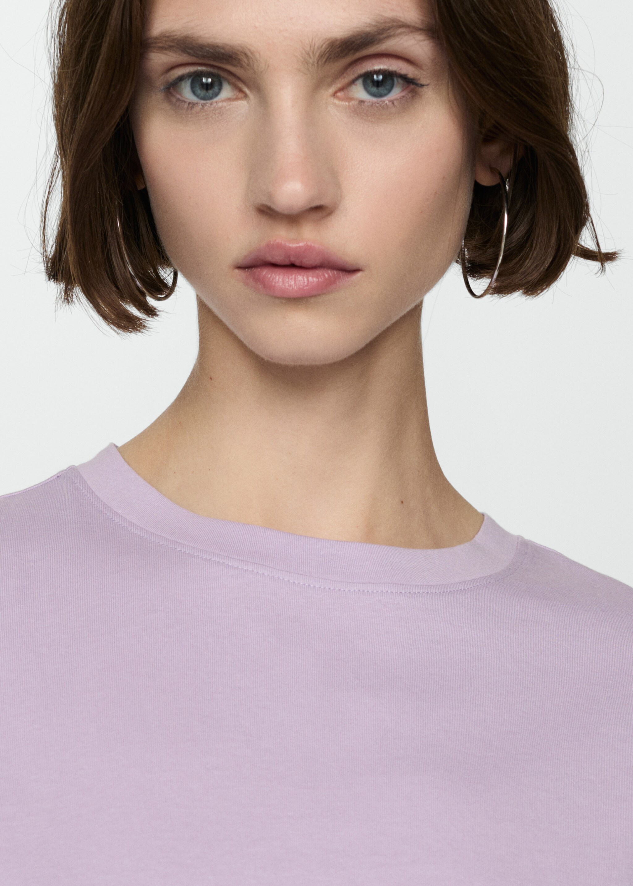 T-shirt coton manches courtes - Détail de l'article 1, Violet clair/pastel. Ref: 77030581-00.