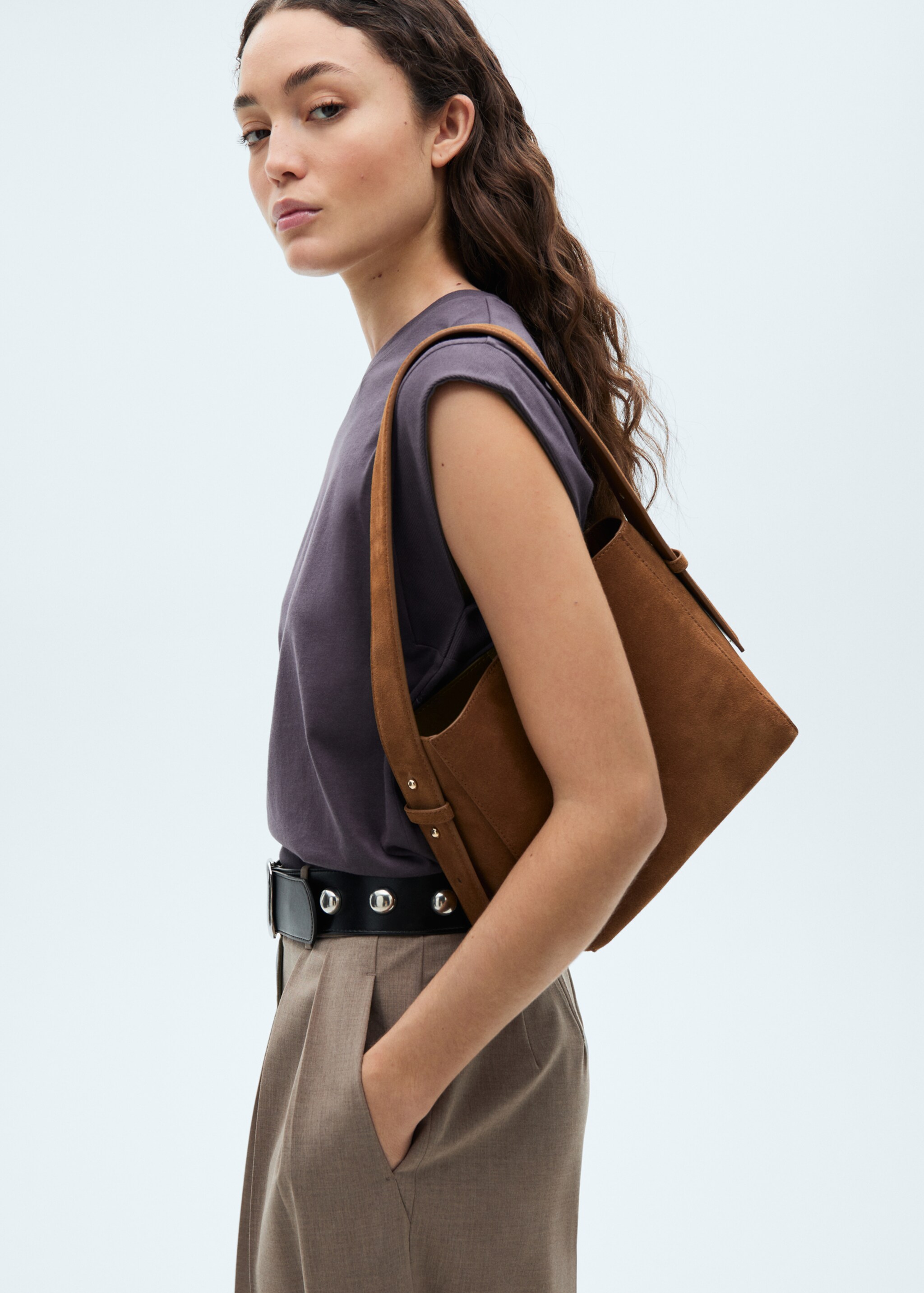 Kurzärmliges Baumwoll-T-Shirt - Detail des Artikels 2, Anthrazit. Ref: 77030581-00.