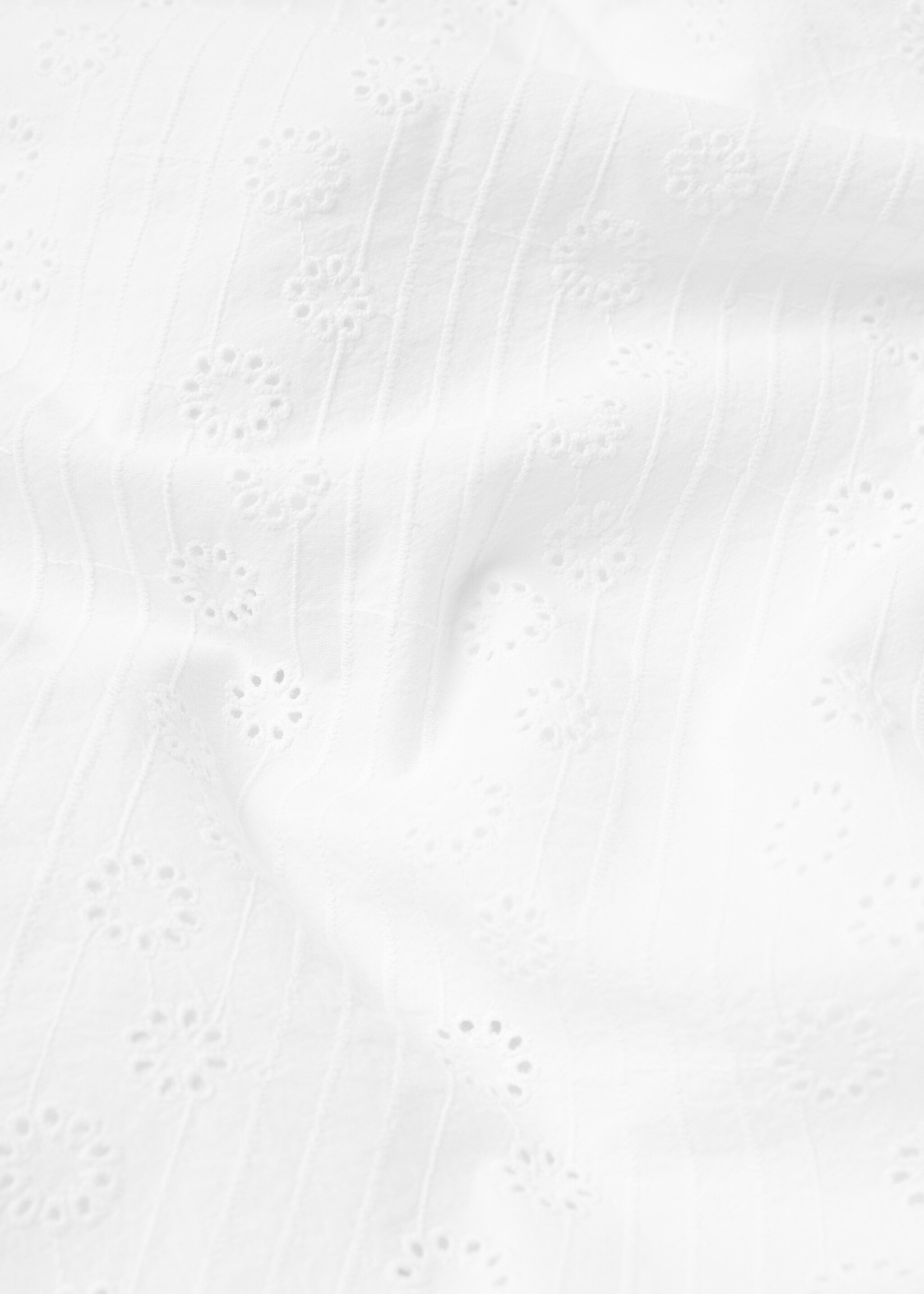 Floral embroidered cotton duvet cover for queen bed - Details of the article 2, White. Ref: 77030584-00.