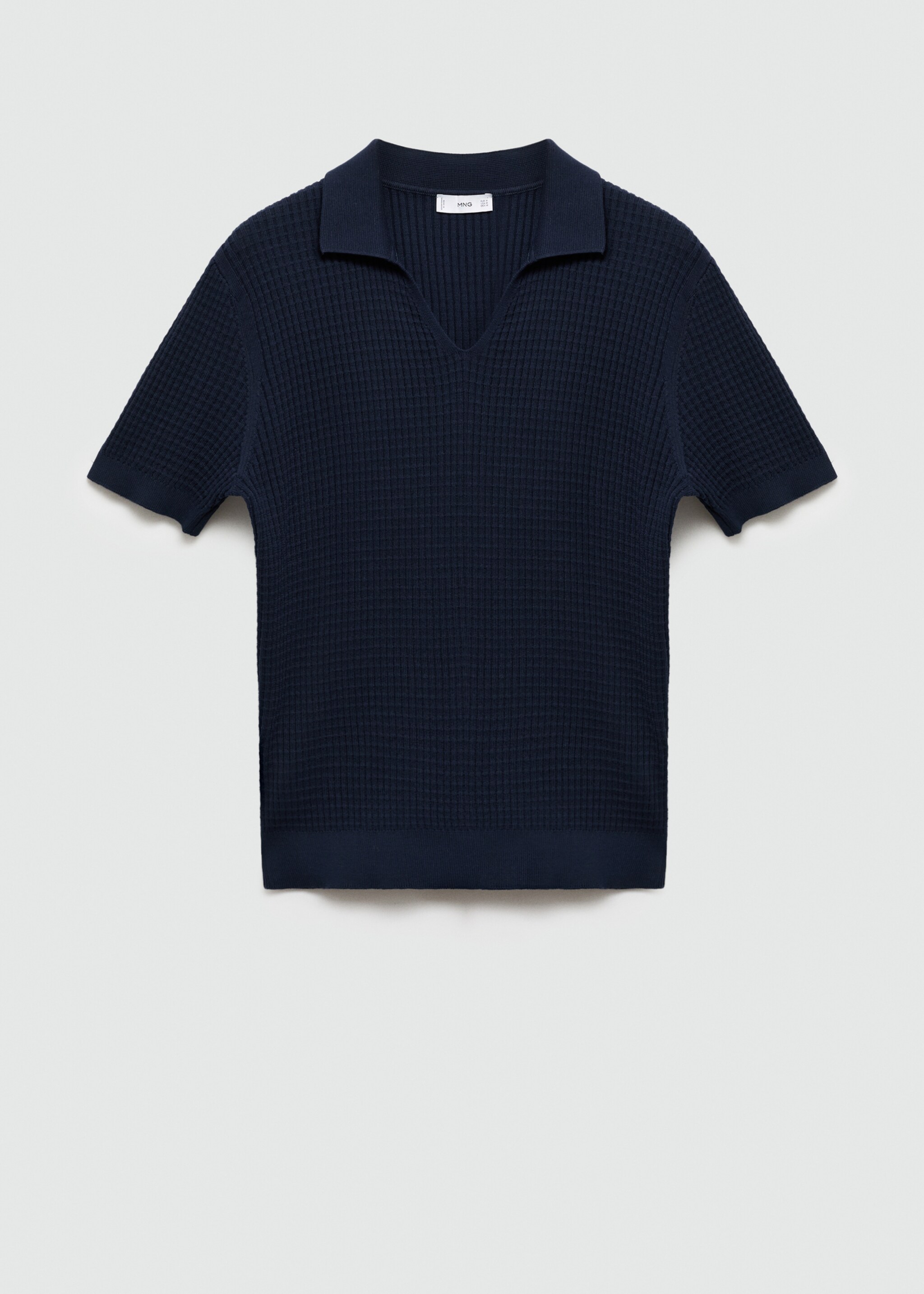 Ribbed knit polo shirt - Article without model