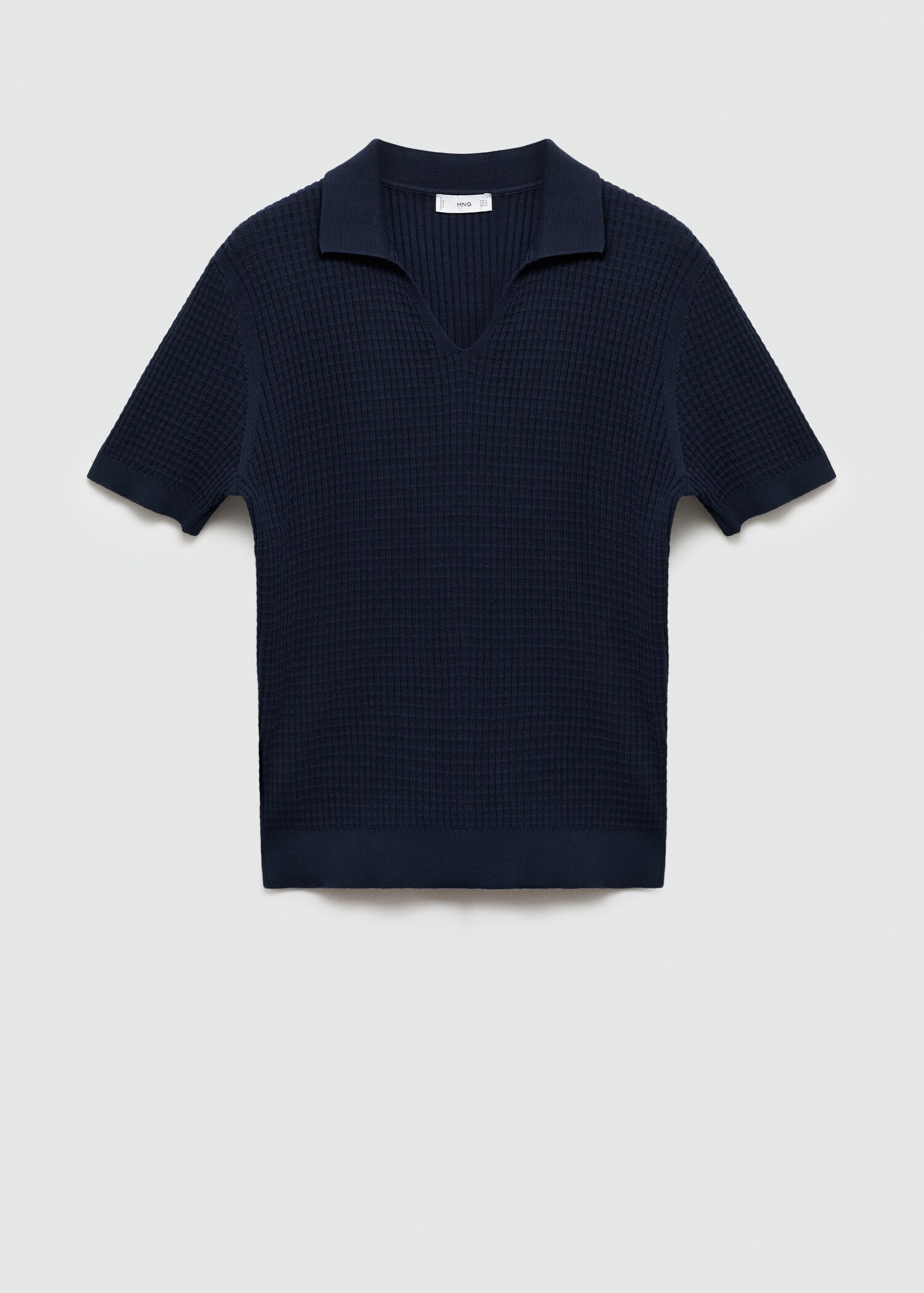 Ribbed knit polo shirt - Article without model