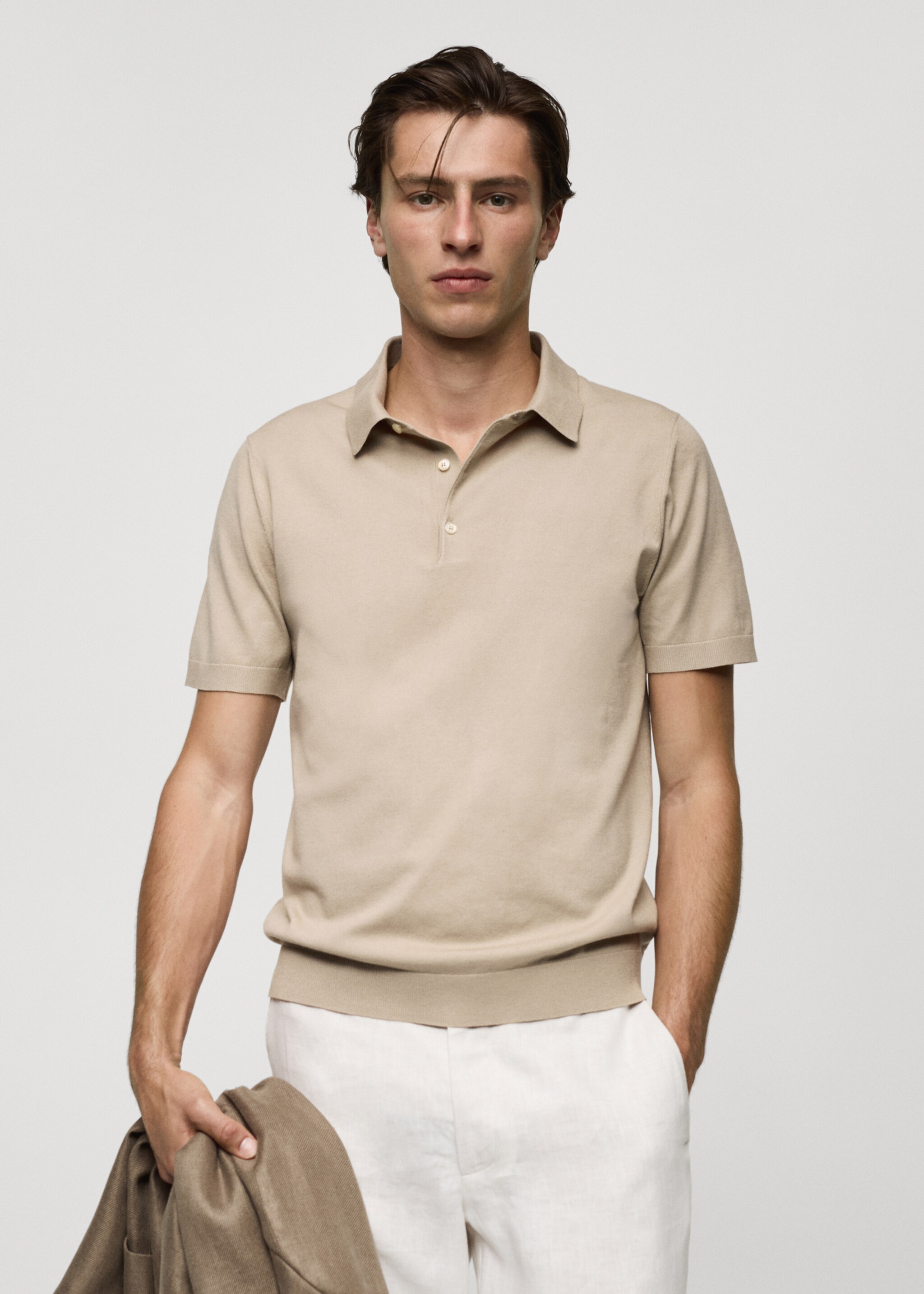 Fine-knit polo shirt - Medium plane