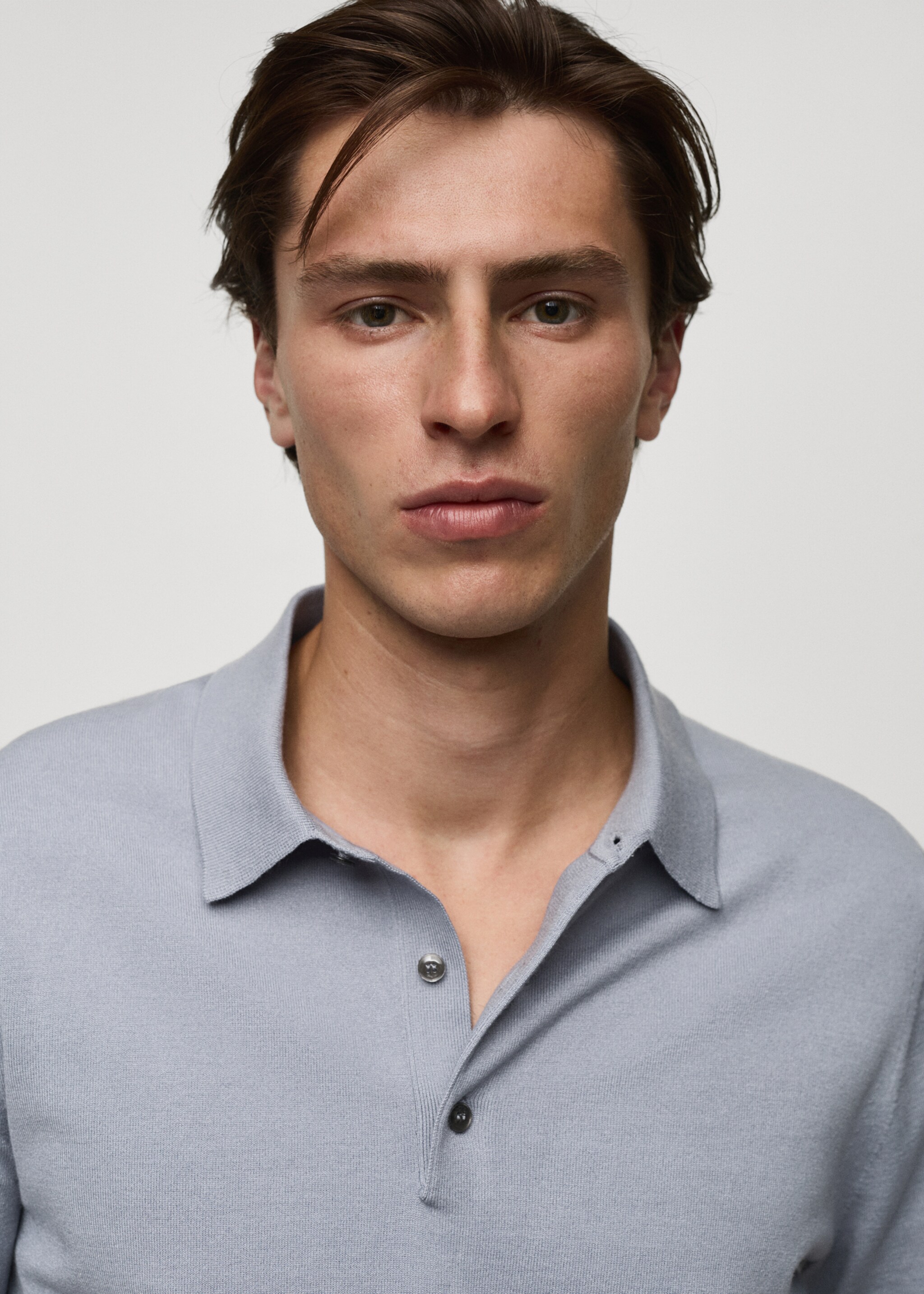 Fine-knit polo shirt - Details of the article 1