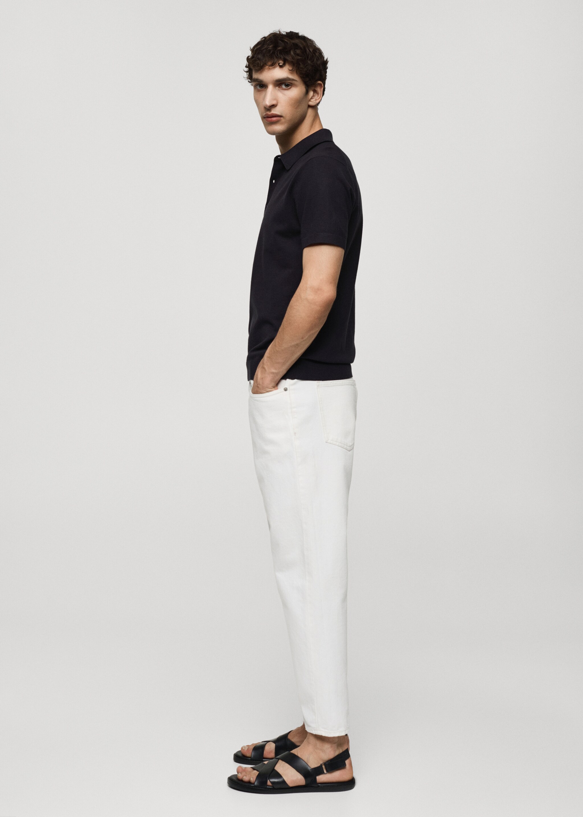 Fine-knit polo shirt - Details of the article 2