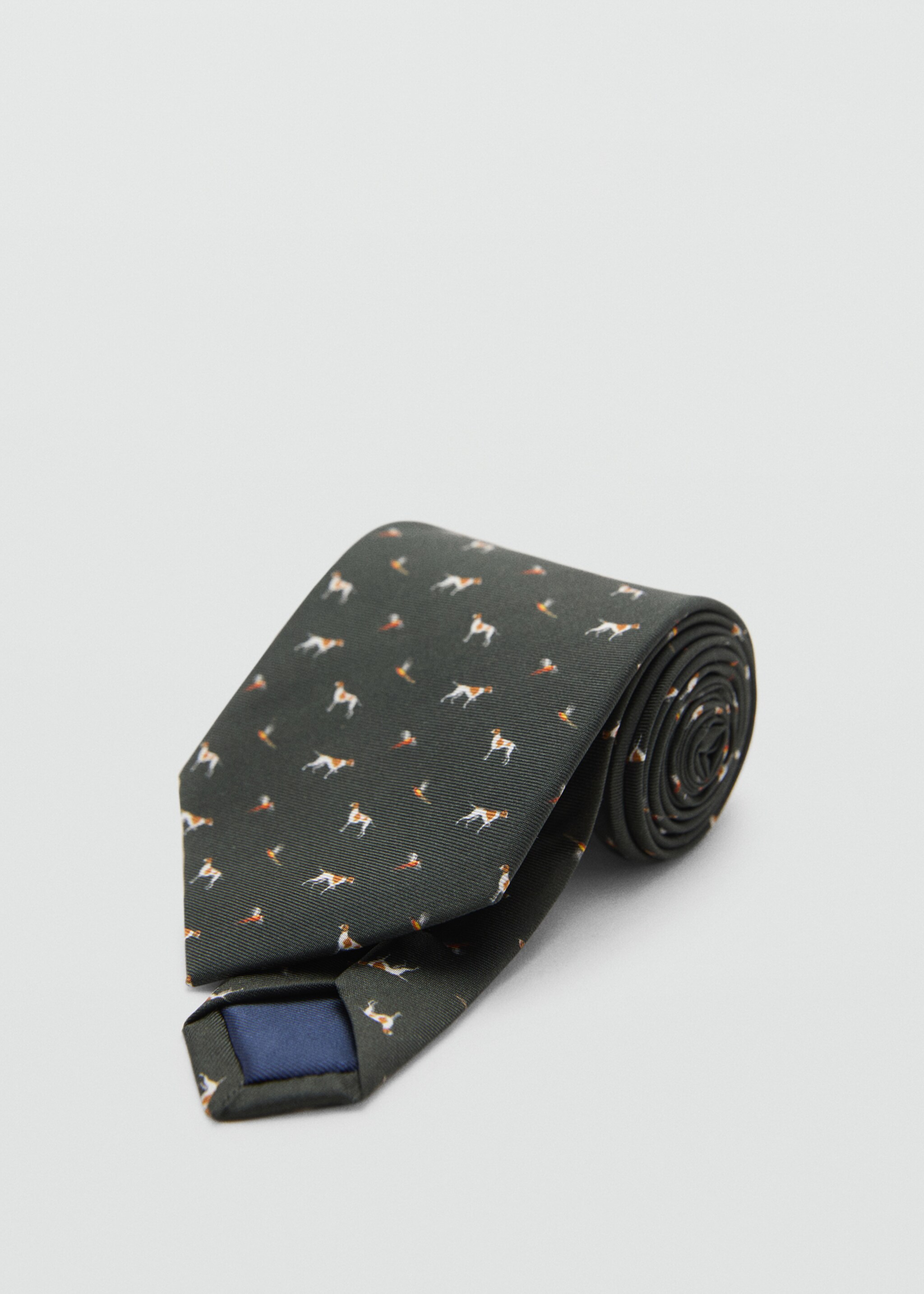 Corbata 100% seda de mora estampada - Pla mig
