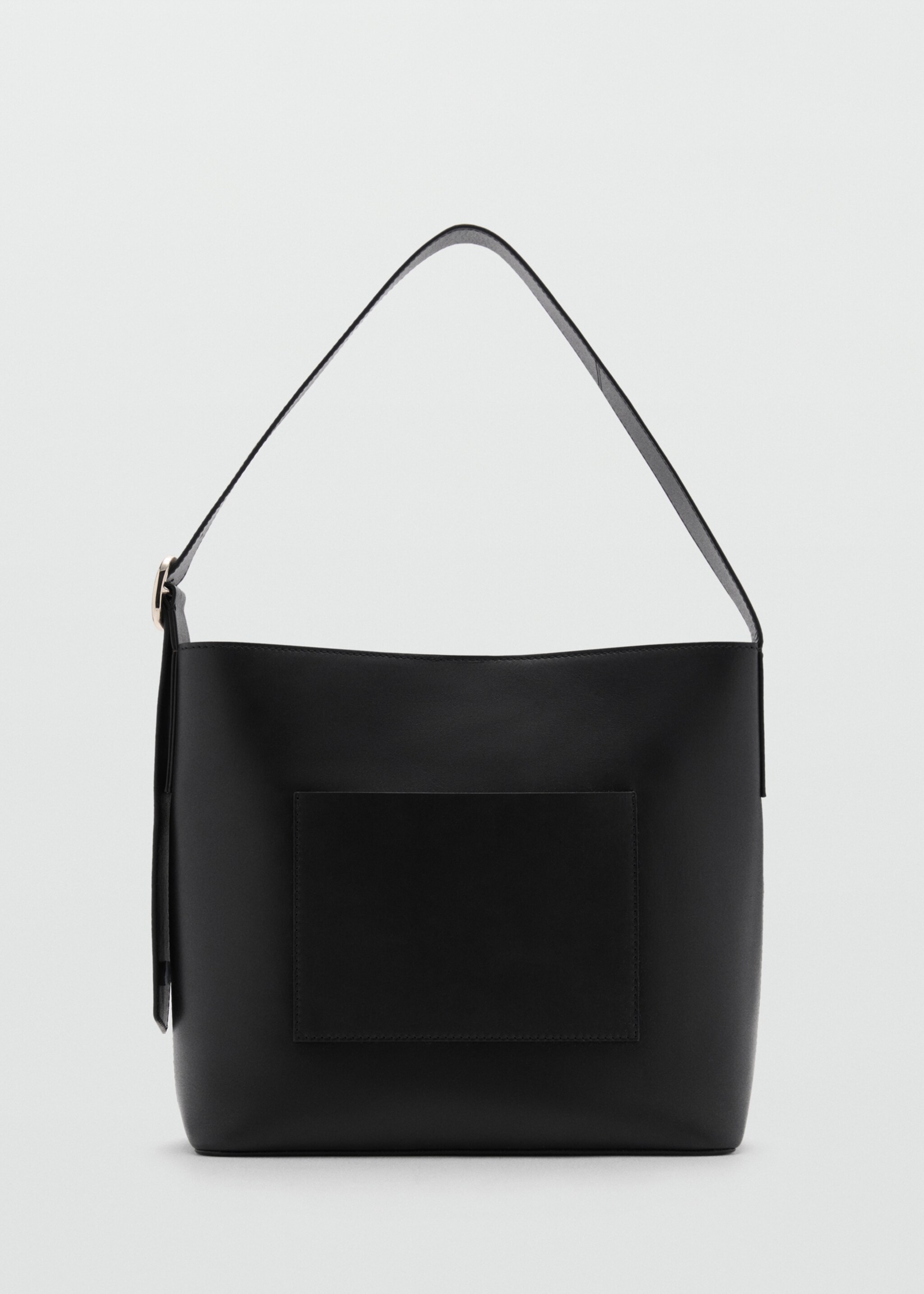 Leather shopper bag - Article without model, Black. Ref: 77030613-00.