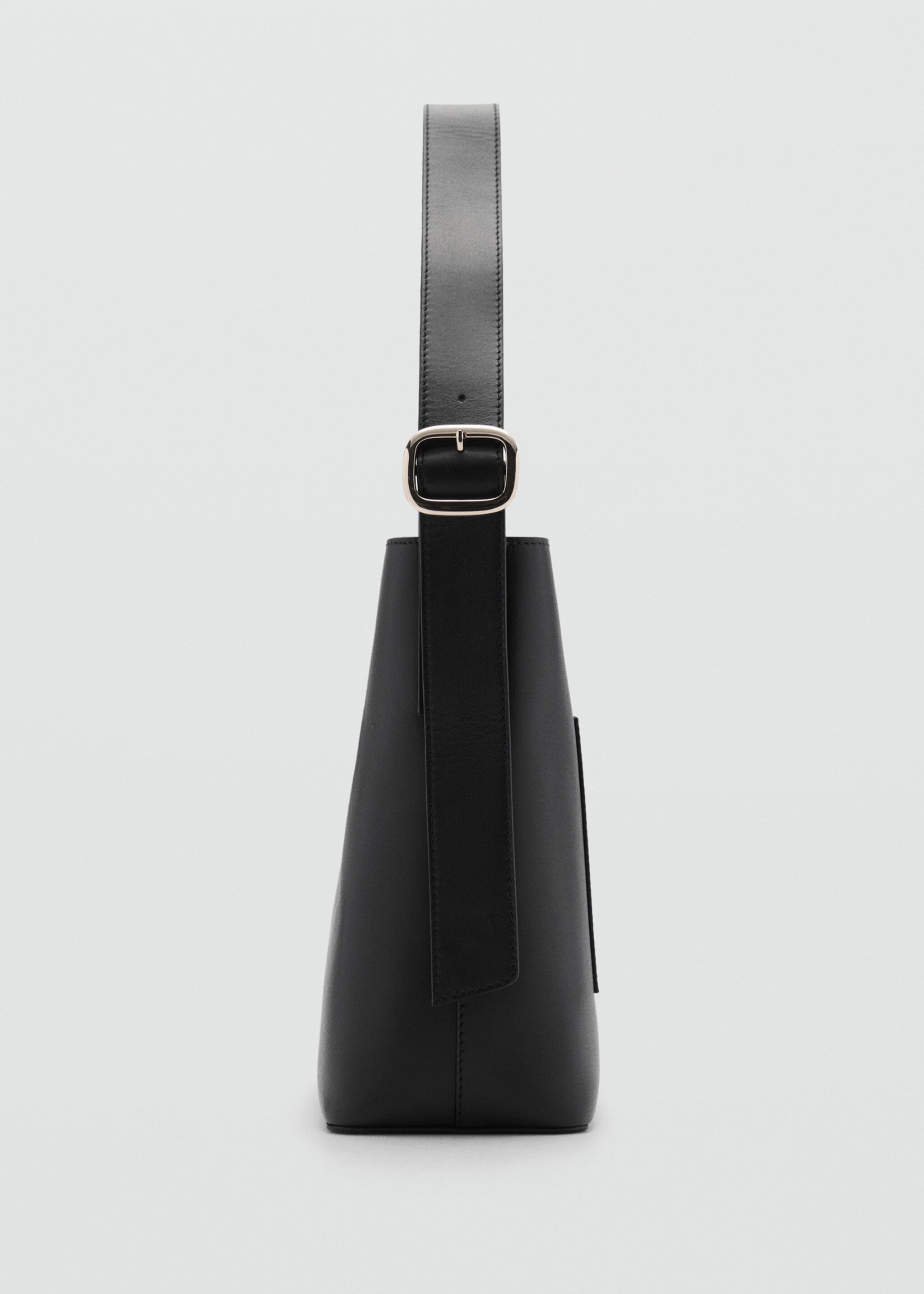 Leather shopper bag - Details of the article 1, Black. Ref: 77030613-00.