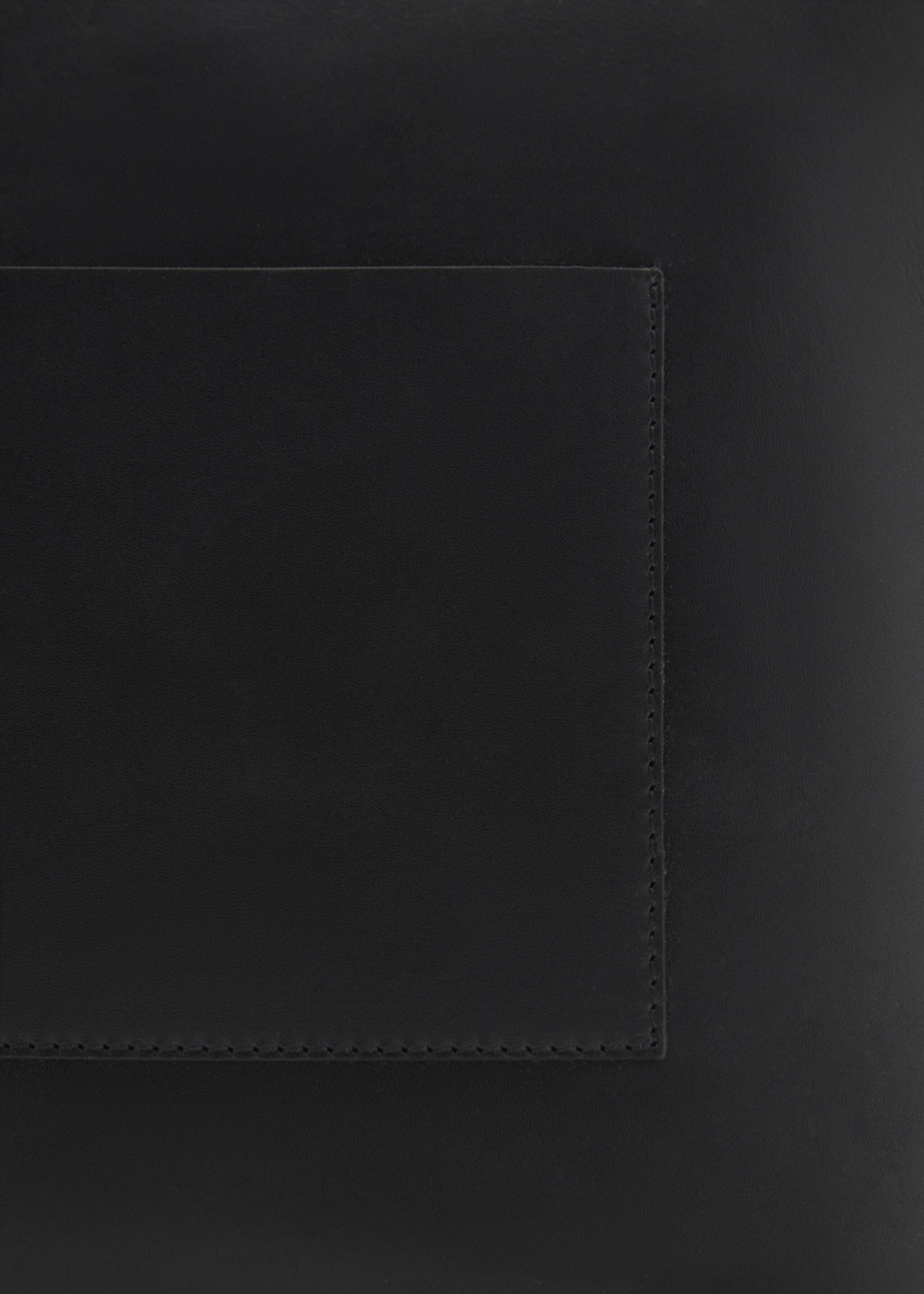 Leather shopper bag - Details of the article 4, Black. Ref: 77030613-00.