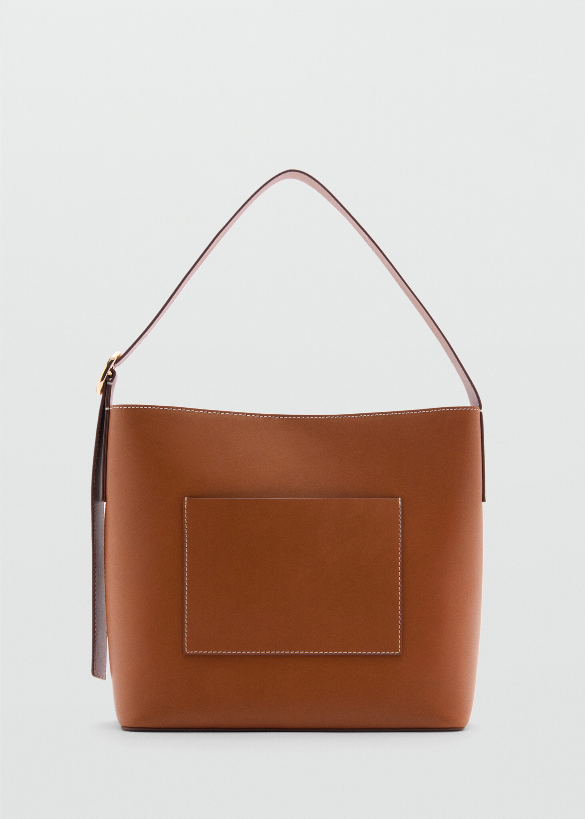 Bossa shopper pell - Article sense model, Marró mitjà. Ref: 77030613-00.