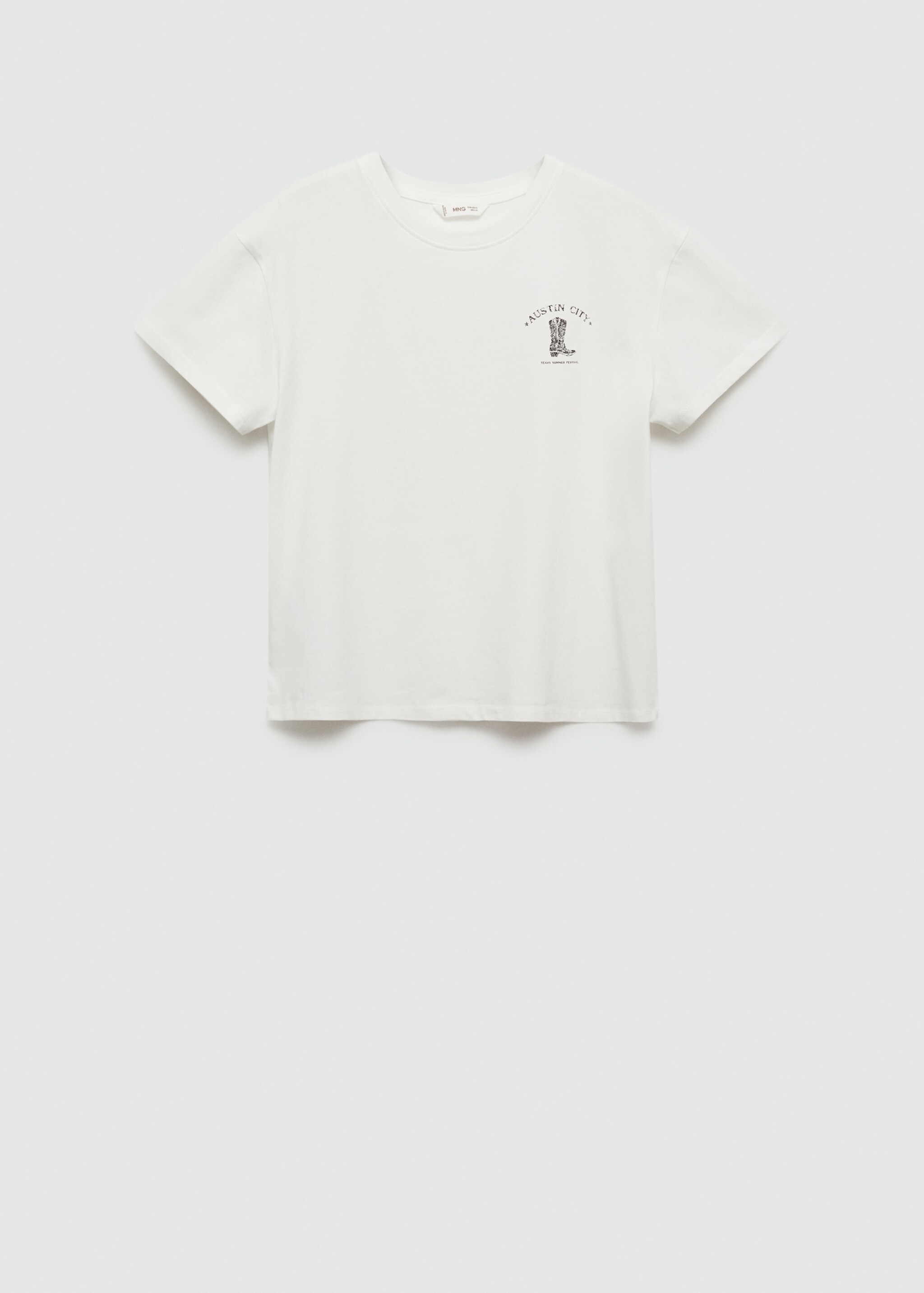 Katoenen T-shirt met print - Artikel zonder model, Gebroken wit. Ref: 77030616-00.