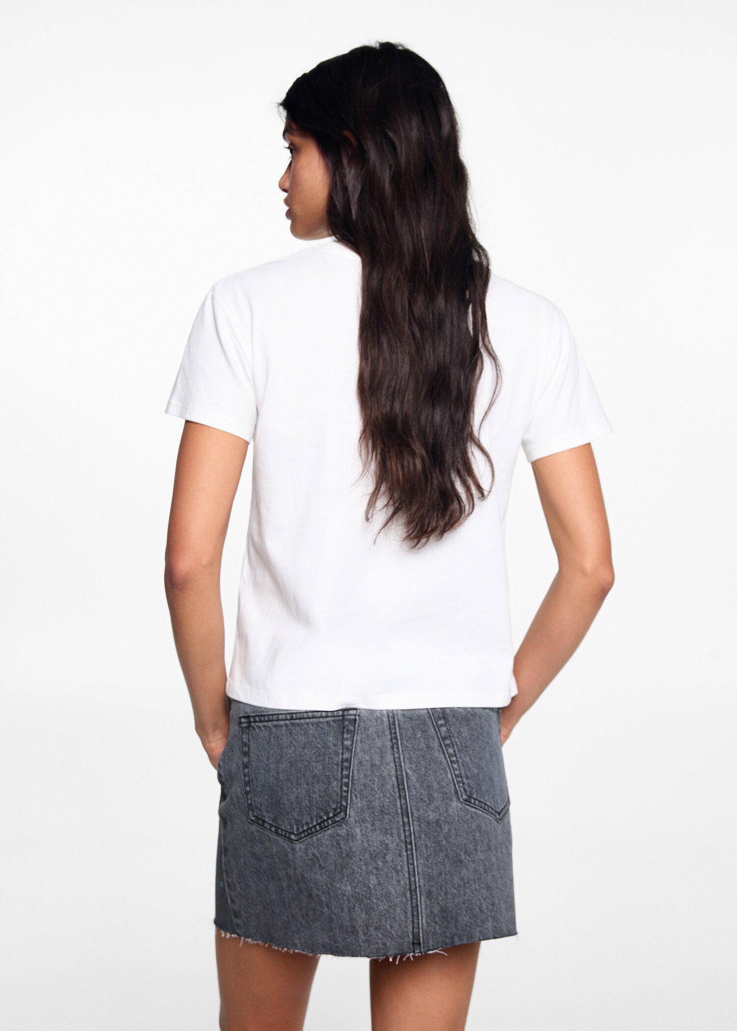 Bedrucktes Baumwoll-T-Shirt - Rückseite des Artikels