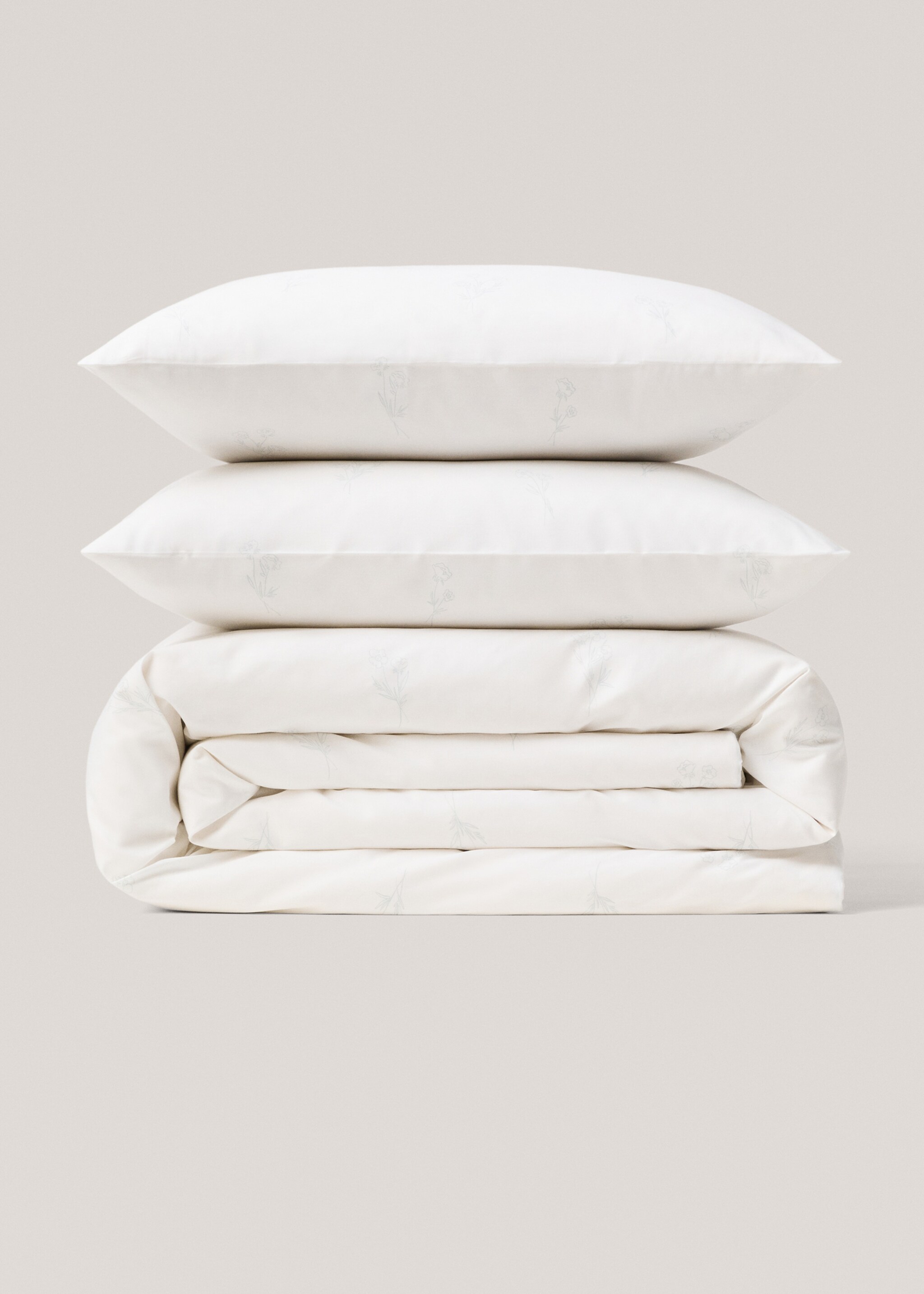 Geblümter Bettbezug für 135 cm Bett - Artikel ohne Model, Wassergrün. Ref: 77030618-00.