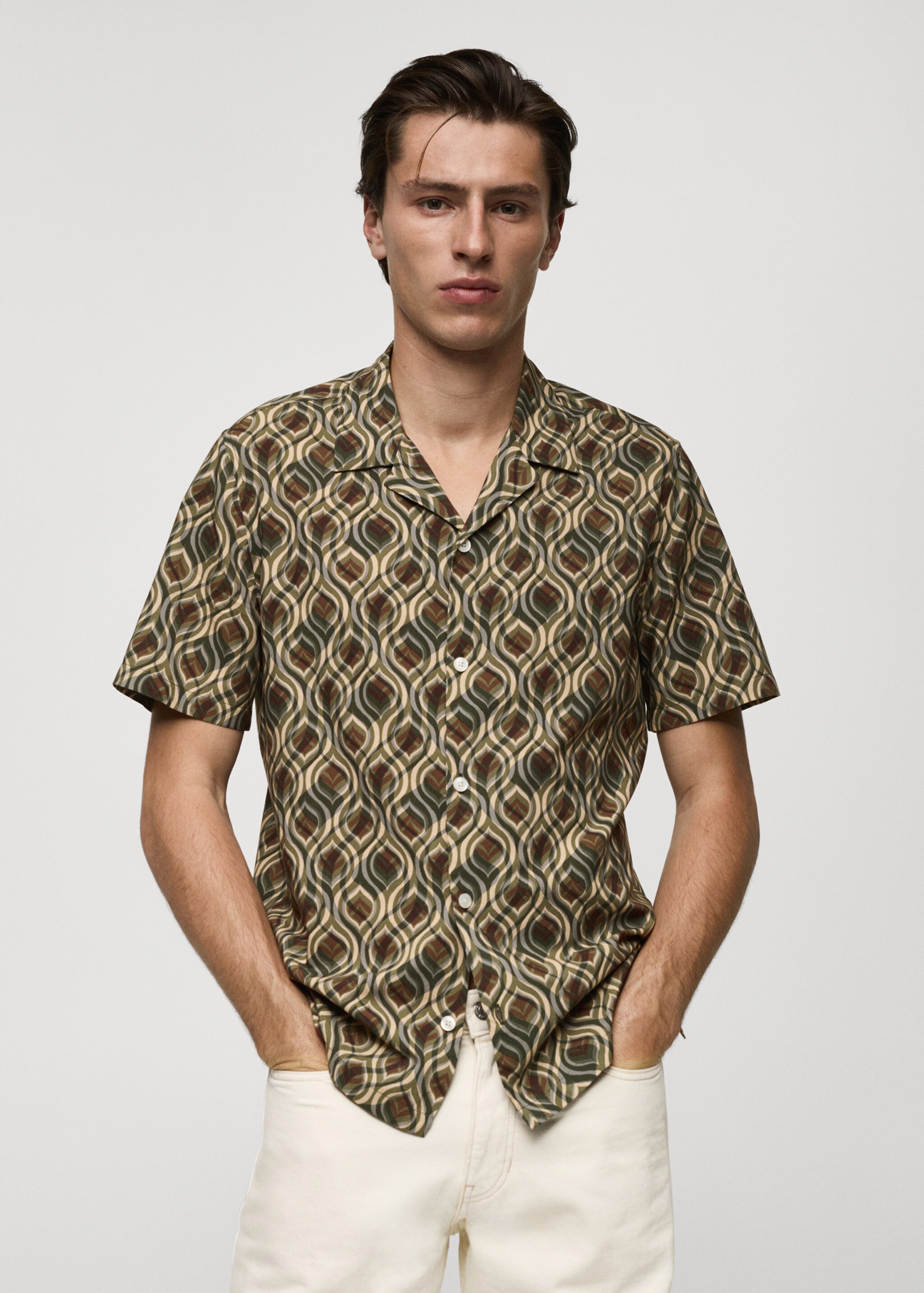Printed fluid regular-fit shirt - Medium plane