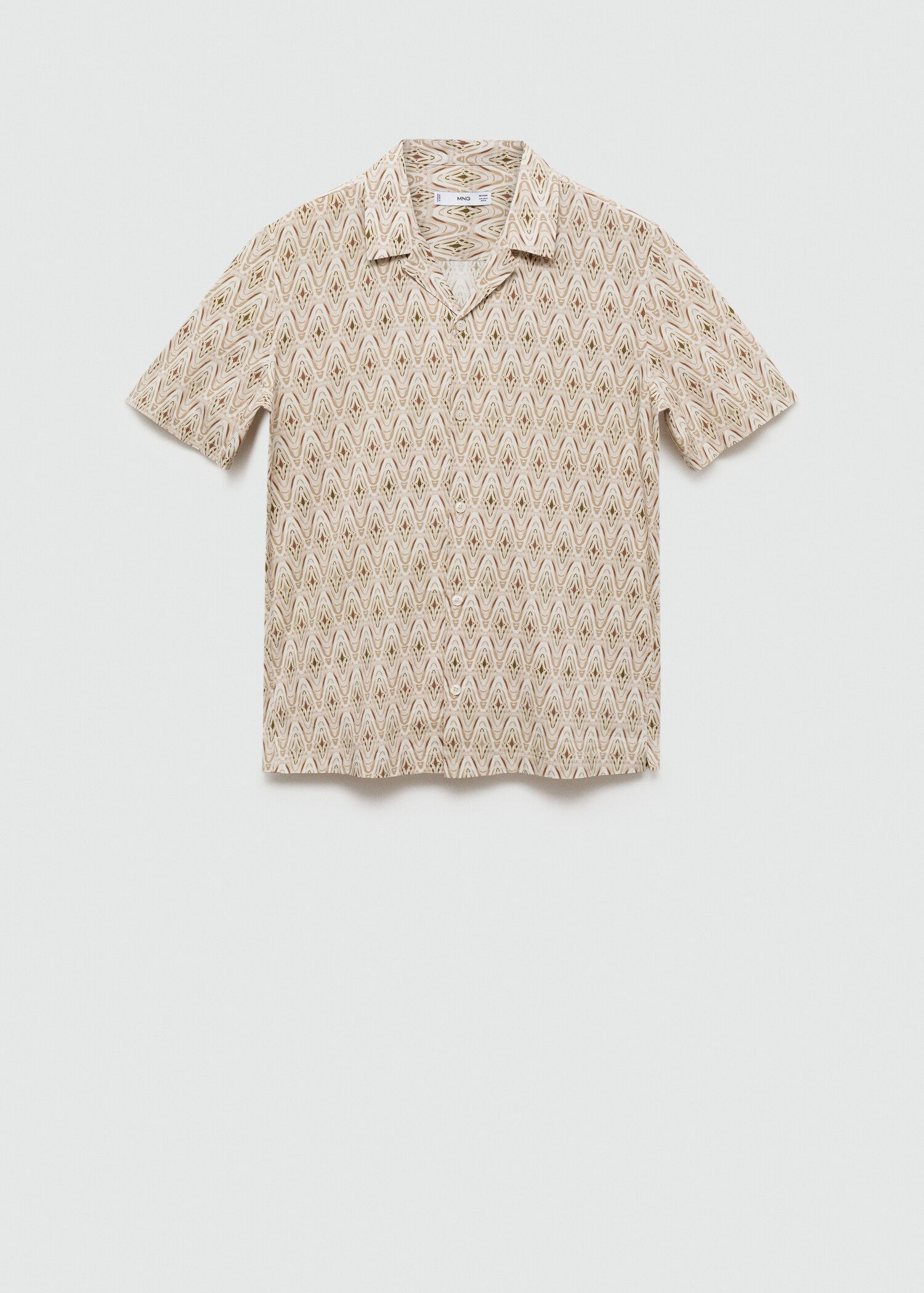 Printed flowing shirt with bowling collar - Article without model