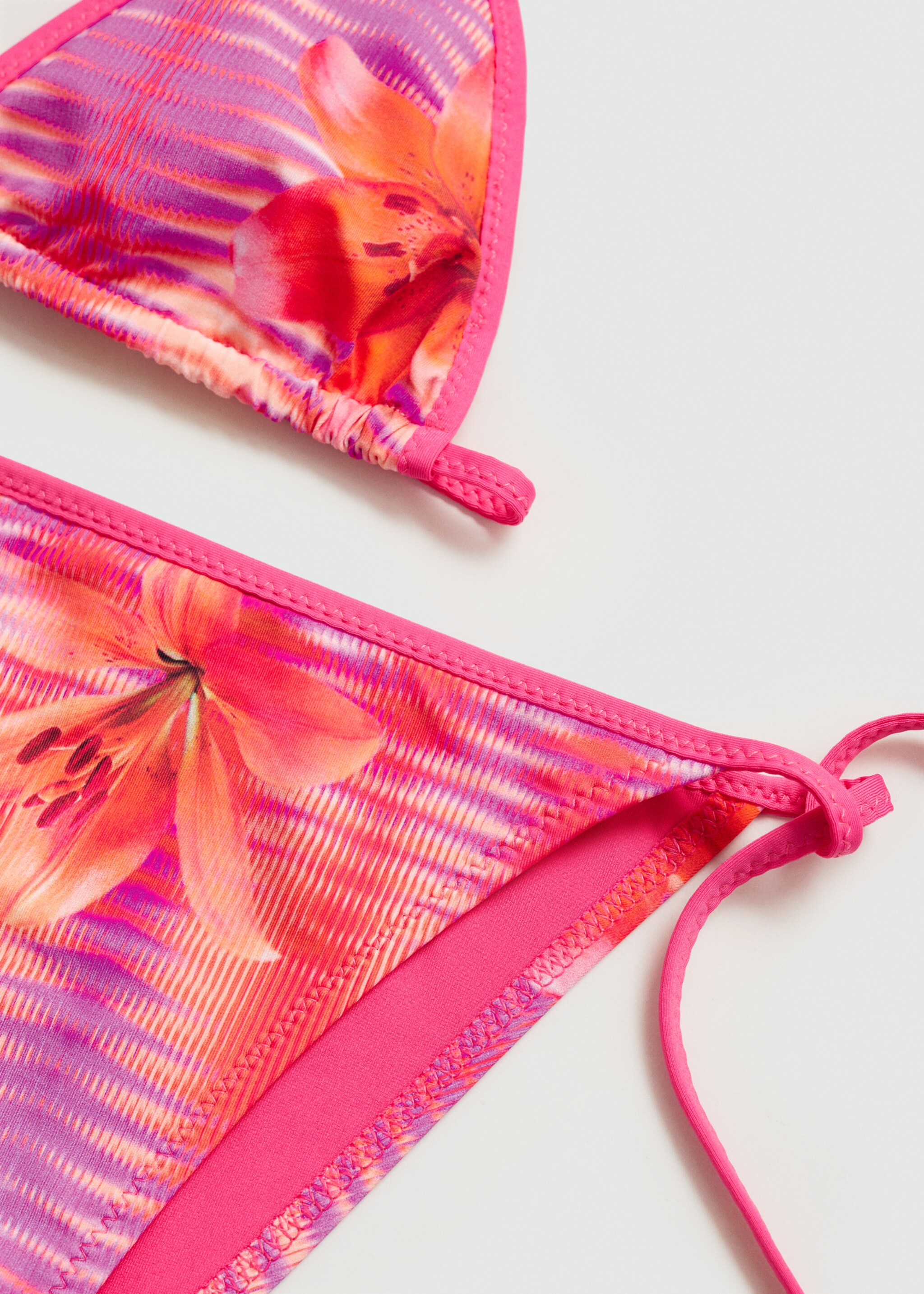 Floral-print bikini top - Details of the article 0, Pink. Ref: 77030627-00.