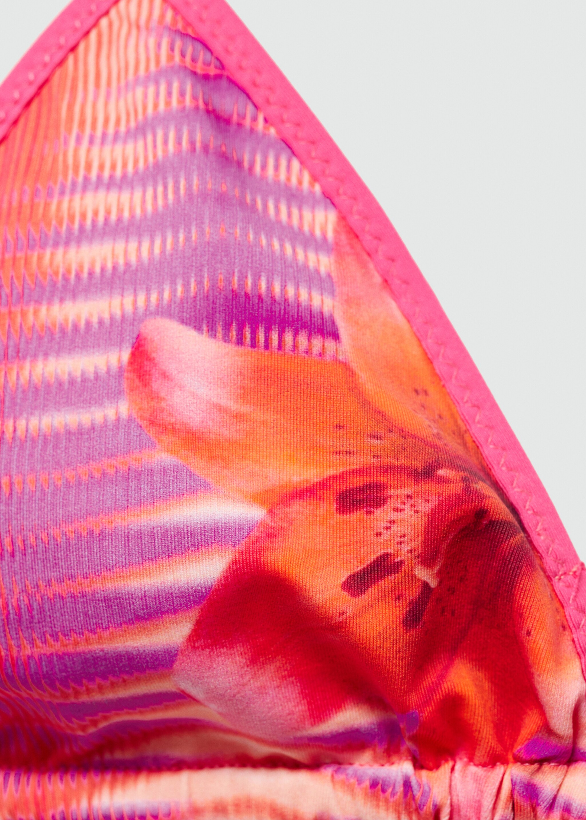 Floral-print bikini top - Details of the article 8, Pink. Ref: 77030627-00.