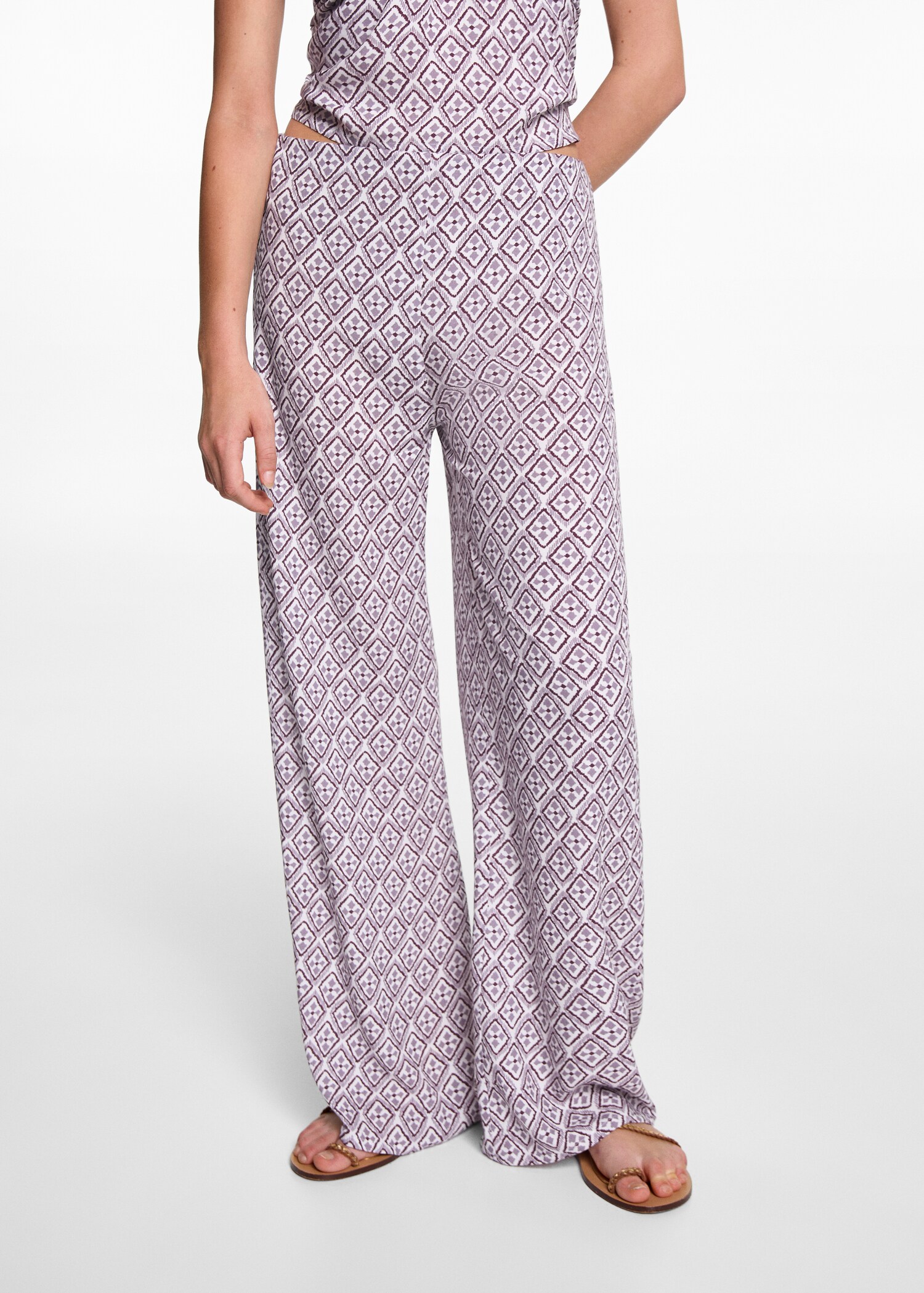 Flowy printed trousers - Details of the article 1