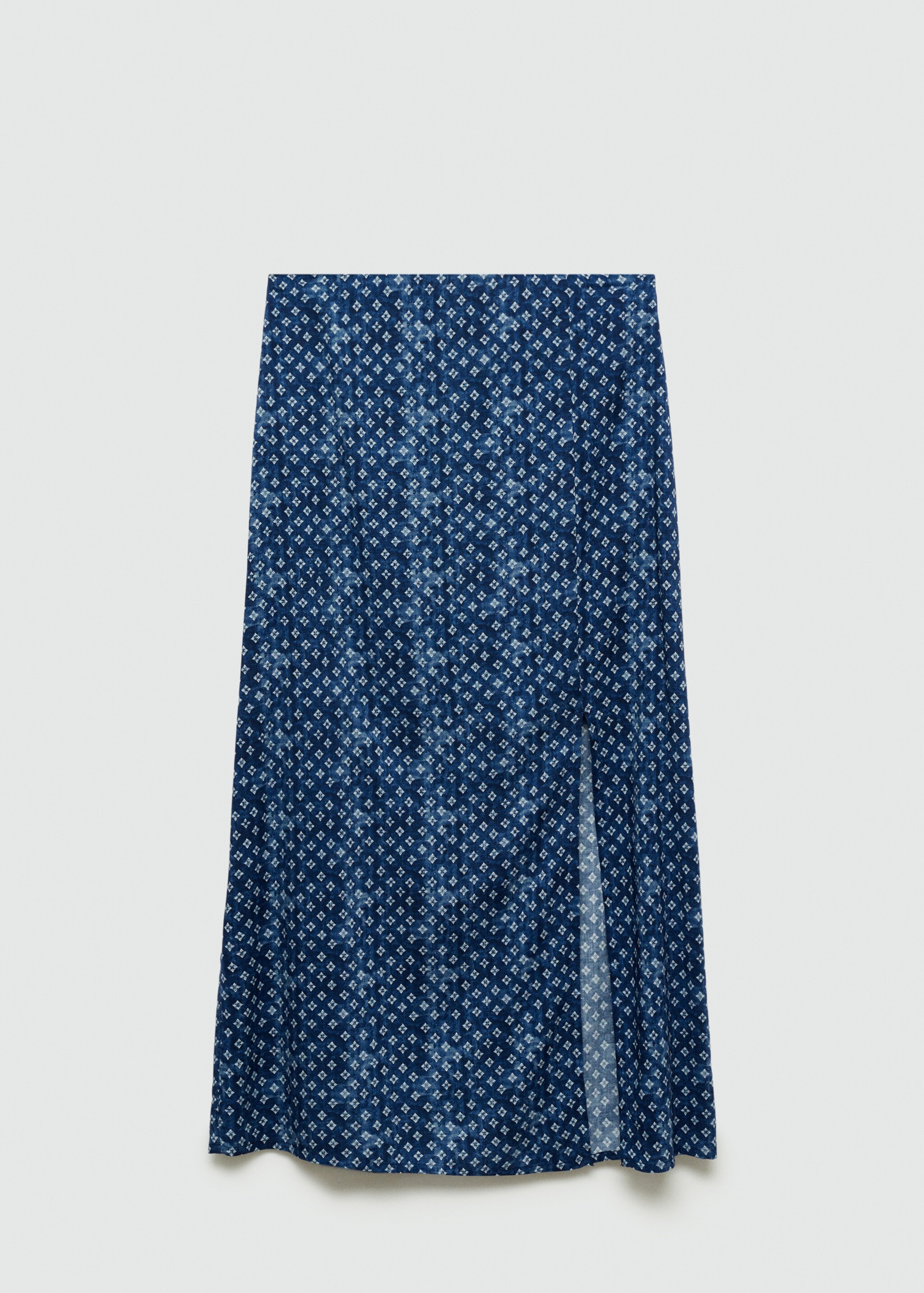 Printed midi skirt - Article without model, Dark Navy. Ref: 77030644-00.