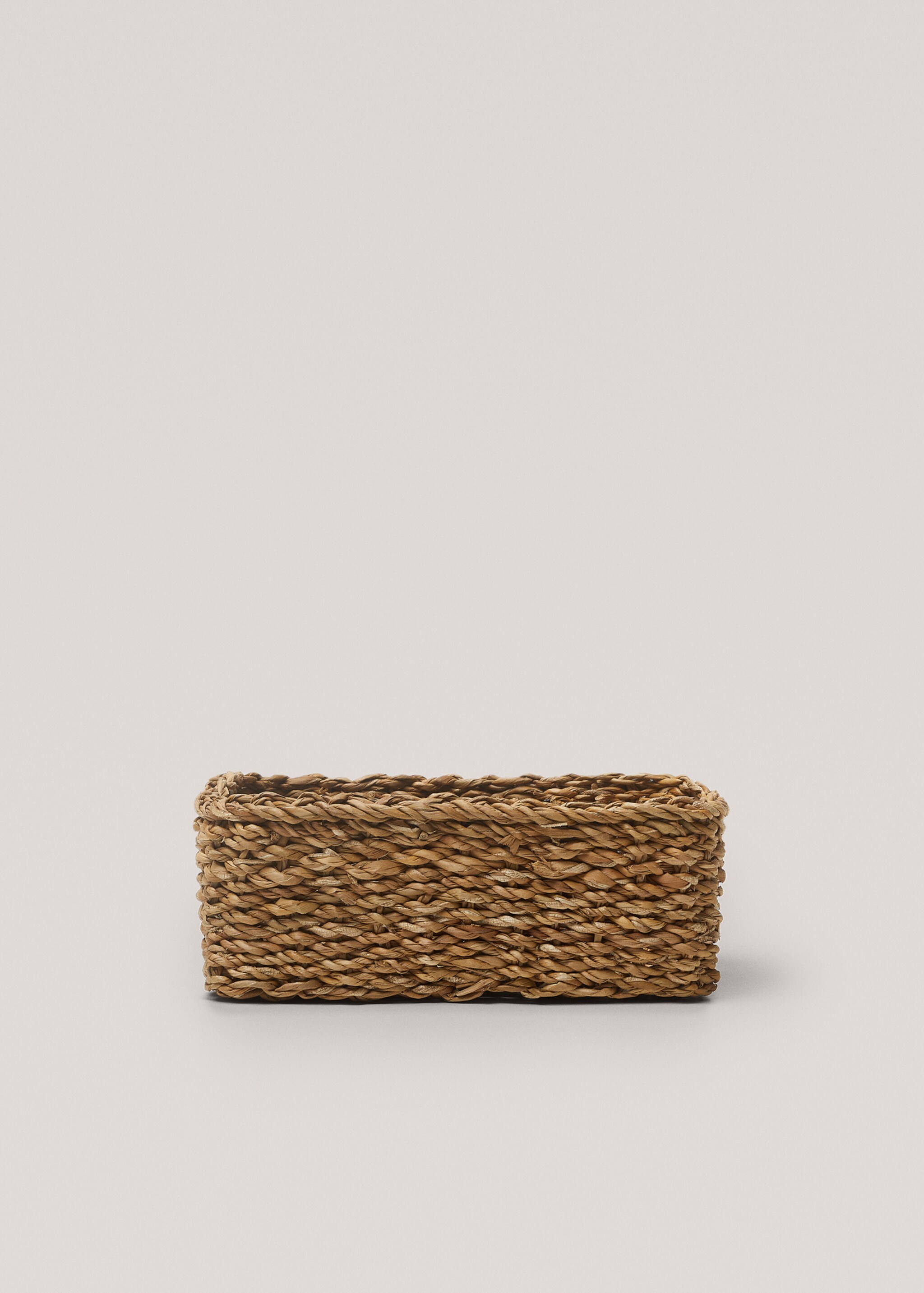 Medium natural fibre braided basket - Article without model, Brown. Ref: 77031010-00.