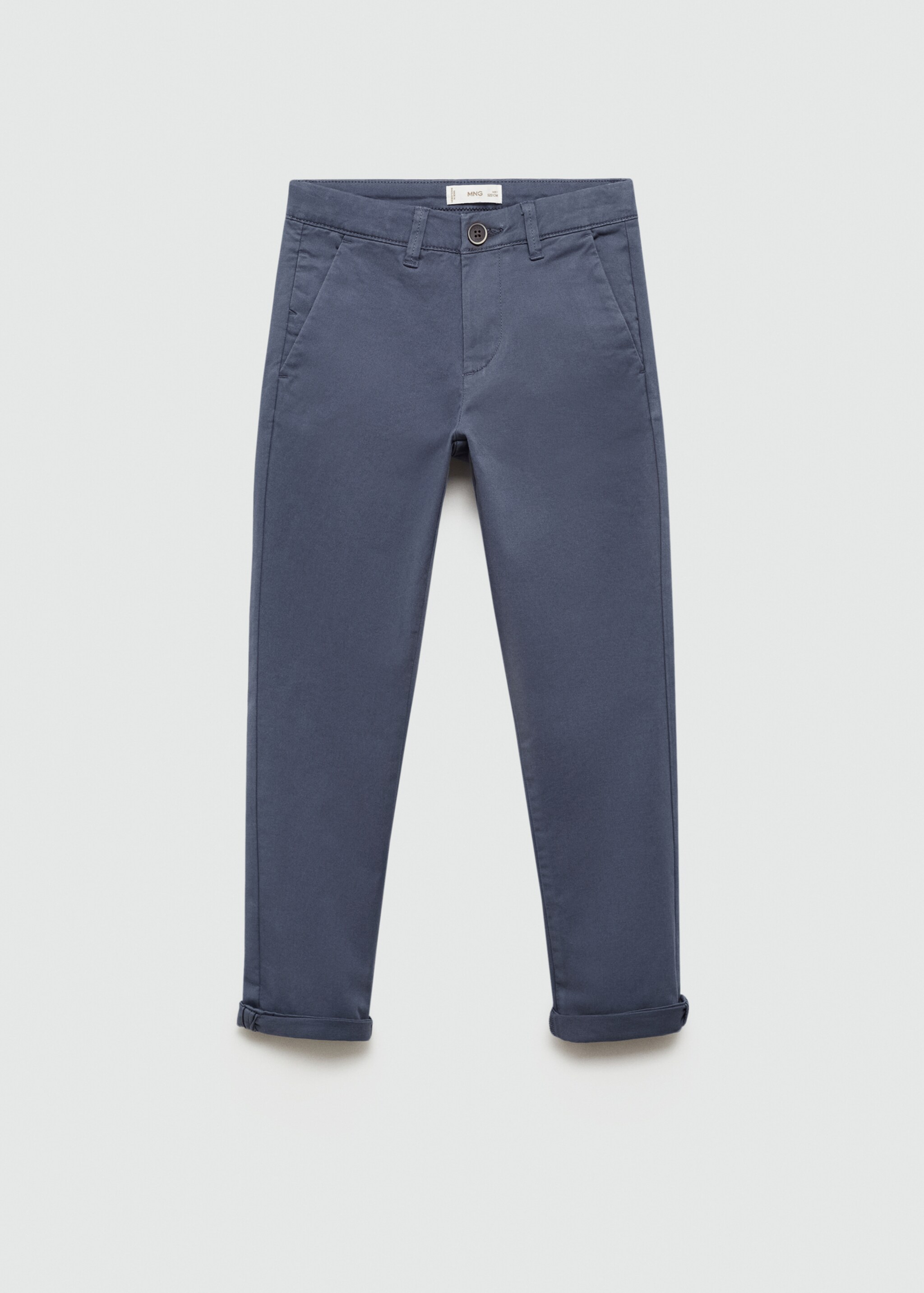 Cotton chinos - Article without model, Blue. Ref: 77031011-00.