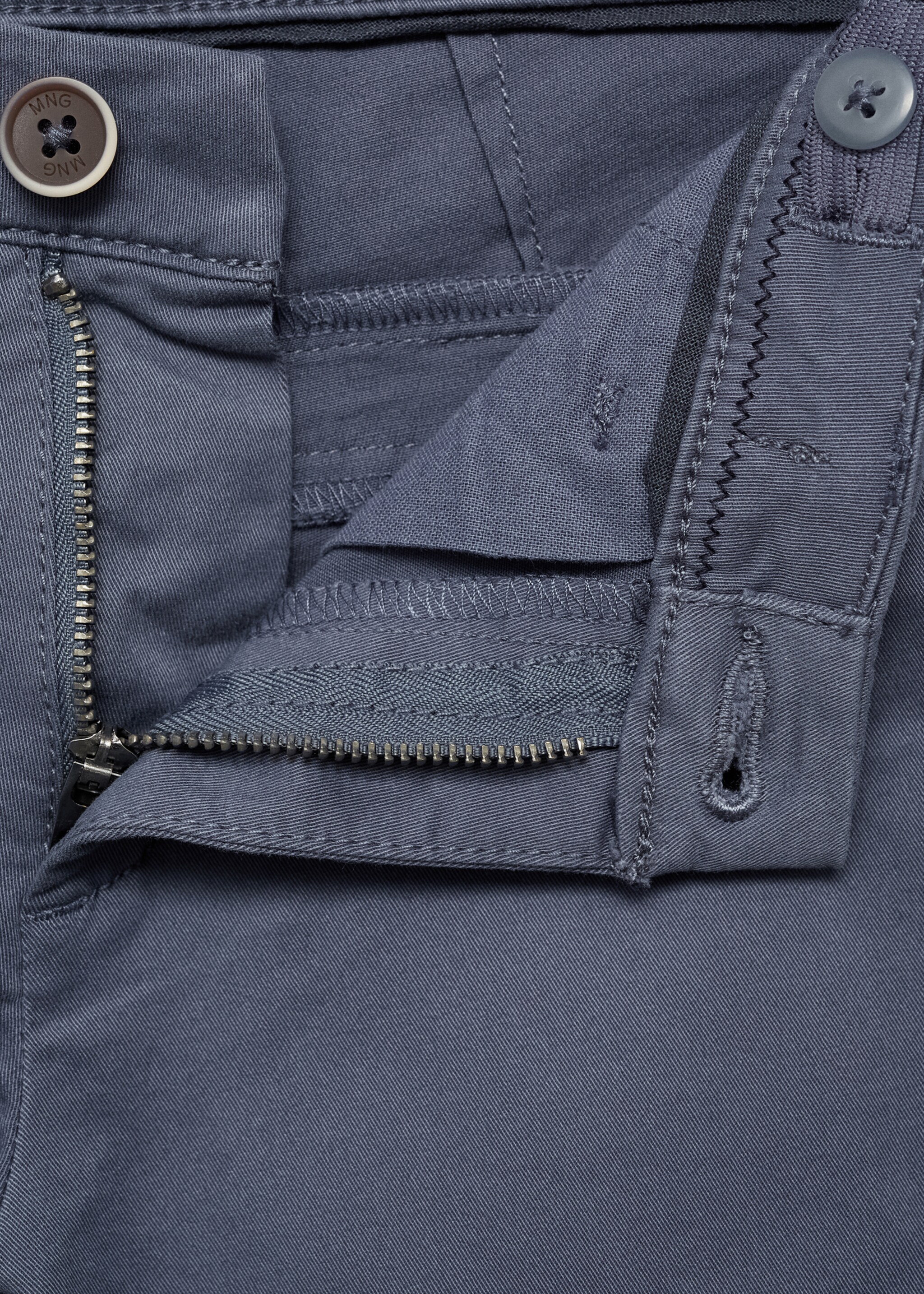 Cotton chinos - Details of the article 0, Blue. Ref: 77031011-00.