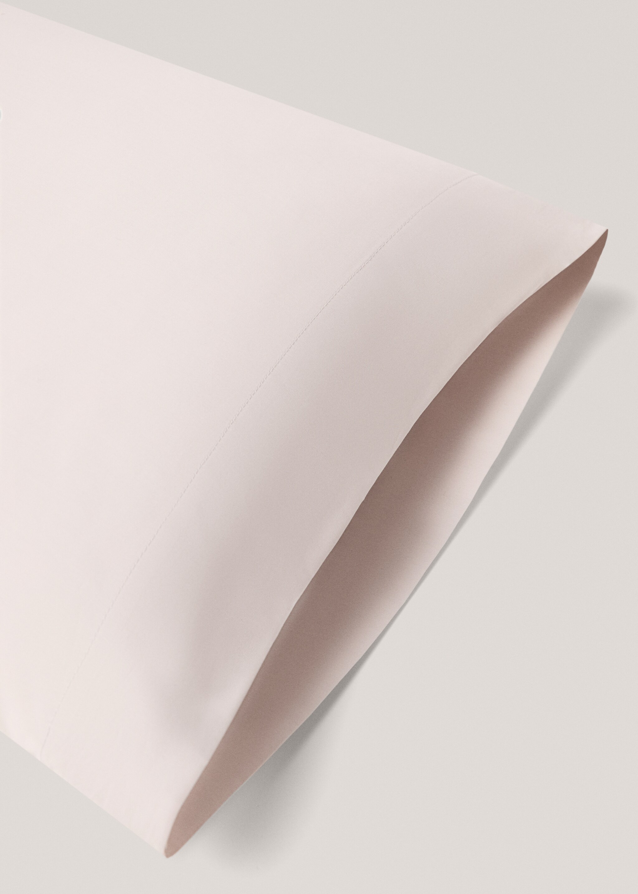 Cotton pillowcase 300 threads 45x110cm - Details of the article 2, Light Heather Grey. Ref: 77031025-00.