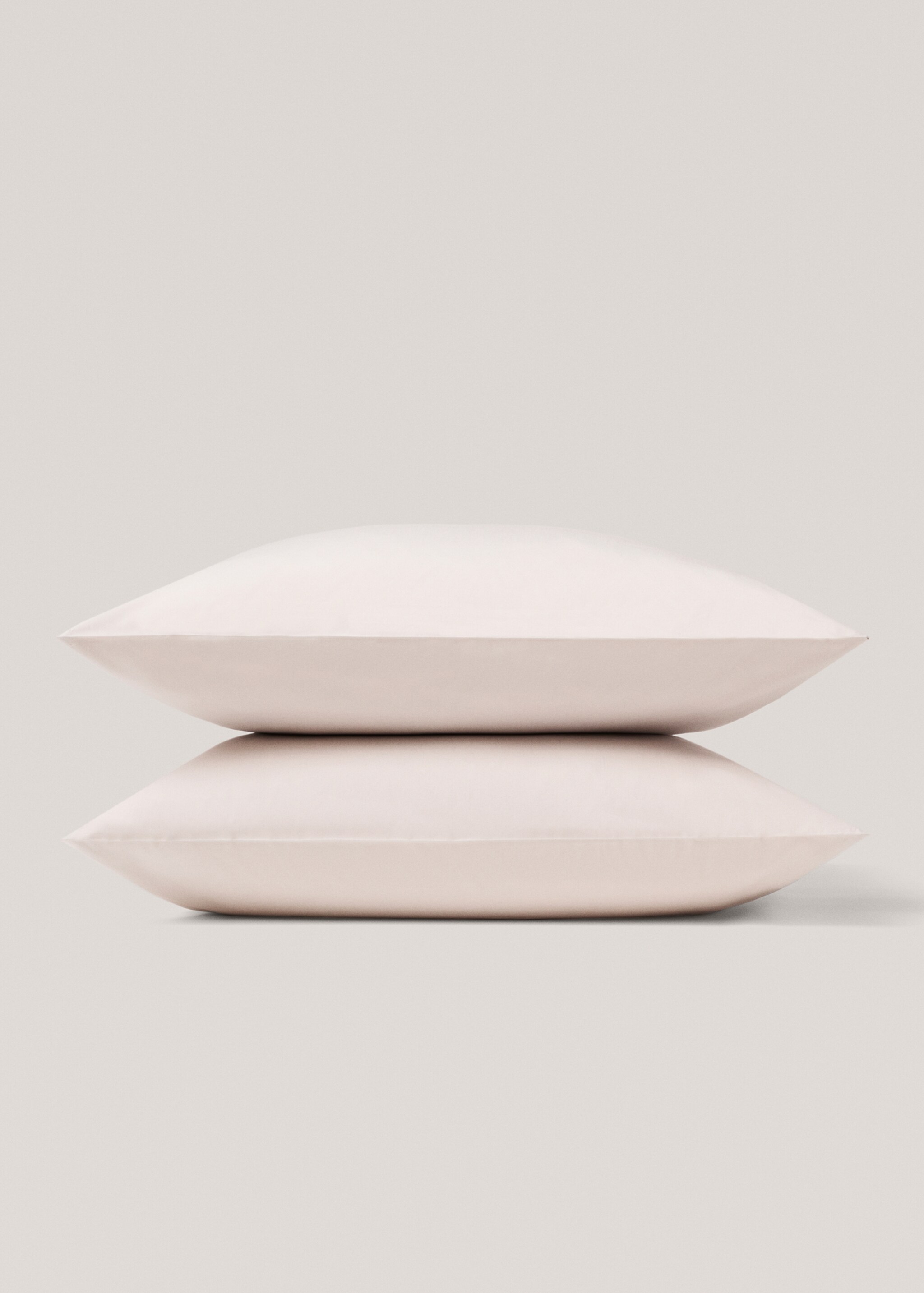 Taie d'oreiller percale de coton (300 fils) 60 x 60 cm - Détail de l'article 3, Gris chiné clair. Ref: 77031026-00.