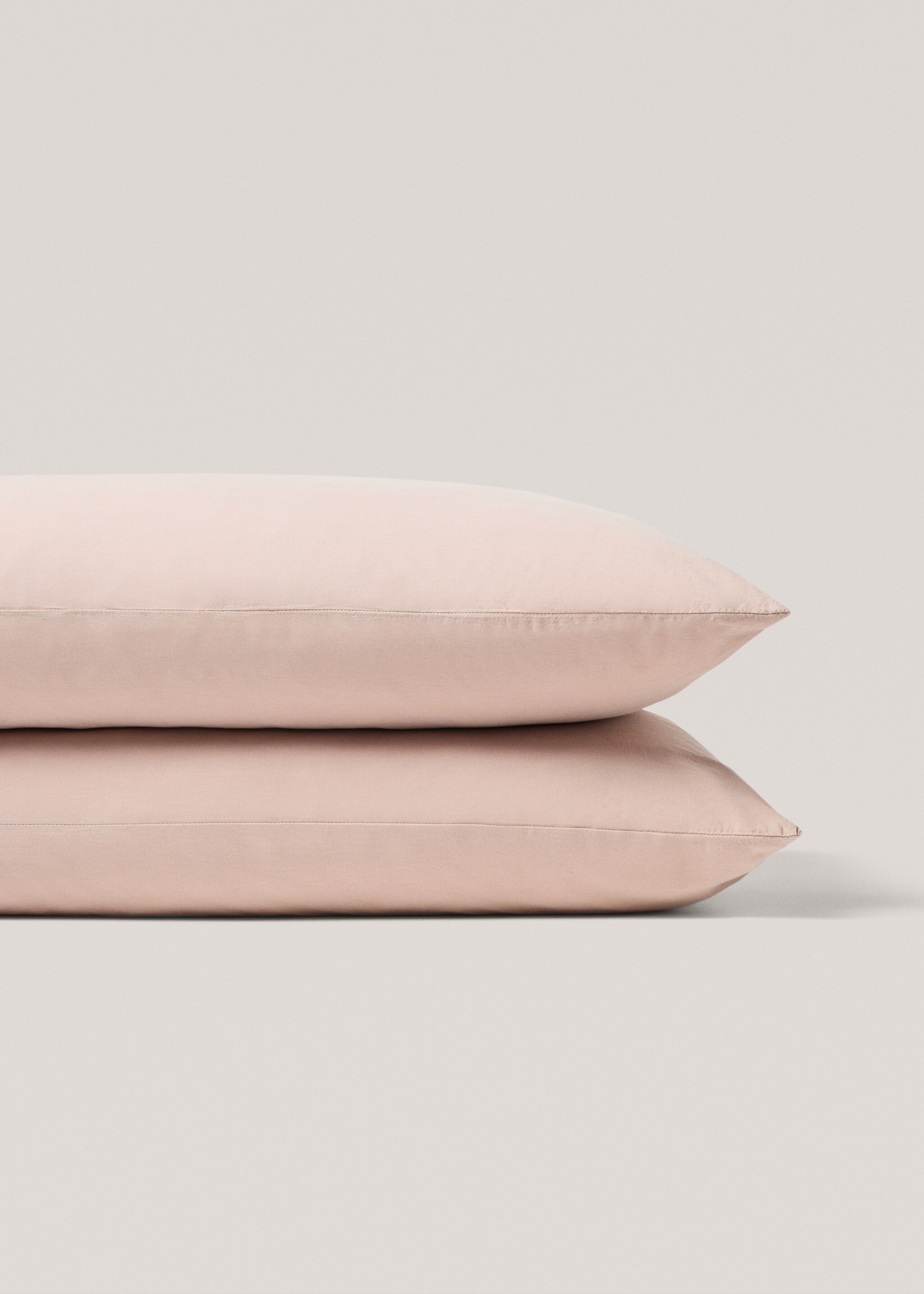 Wash cotton pillowcase 50X75cm - Details of the article 3, Light Pink. Ref: 77031028-00.