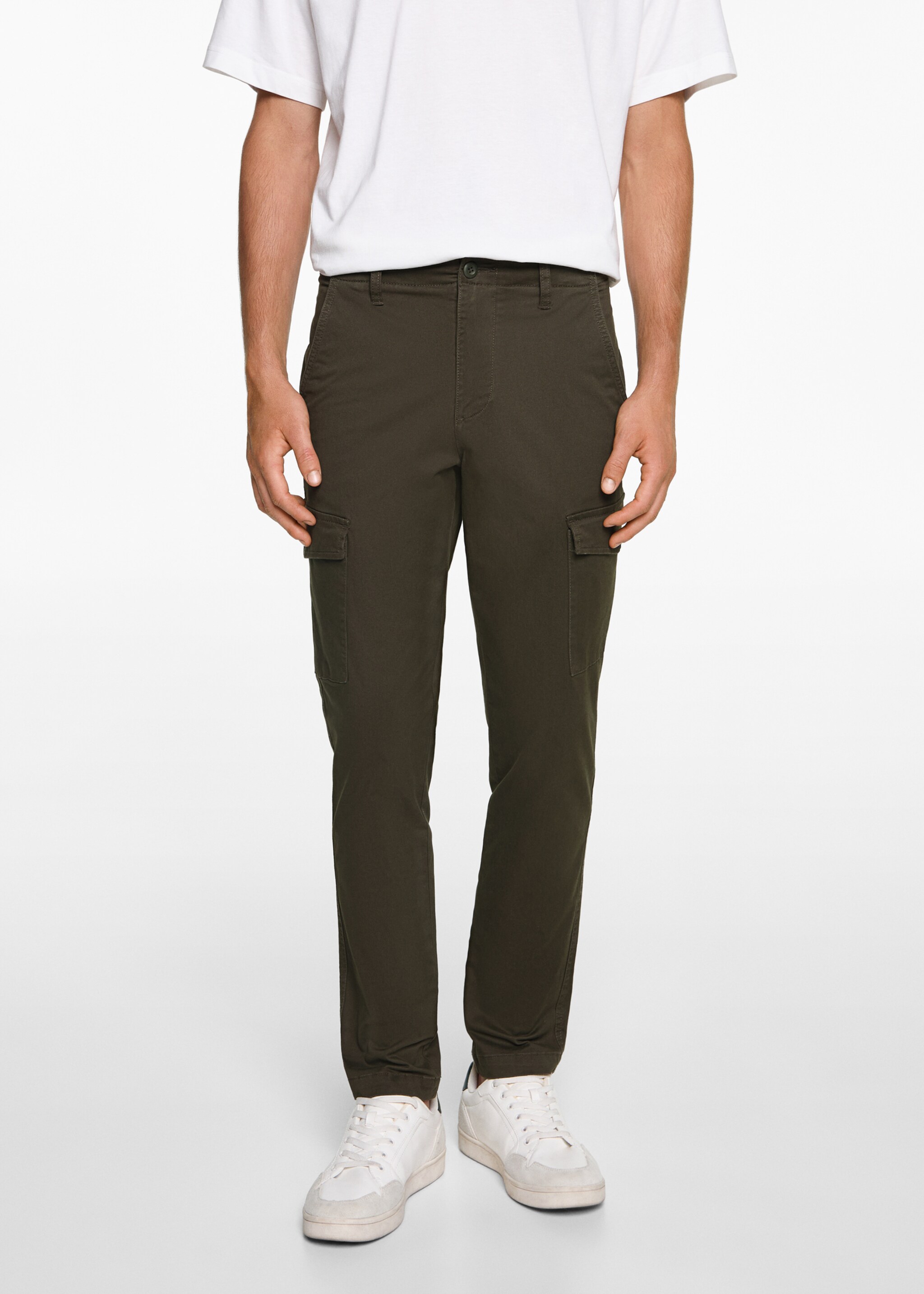 Pantalón cargo algodón - Detalle del artículo 6, Verde medio. Ref: 77031509-00.