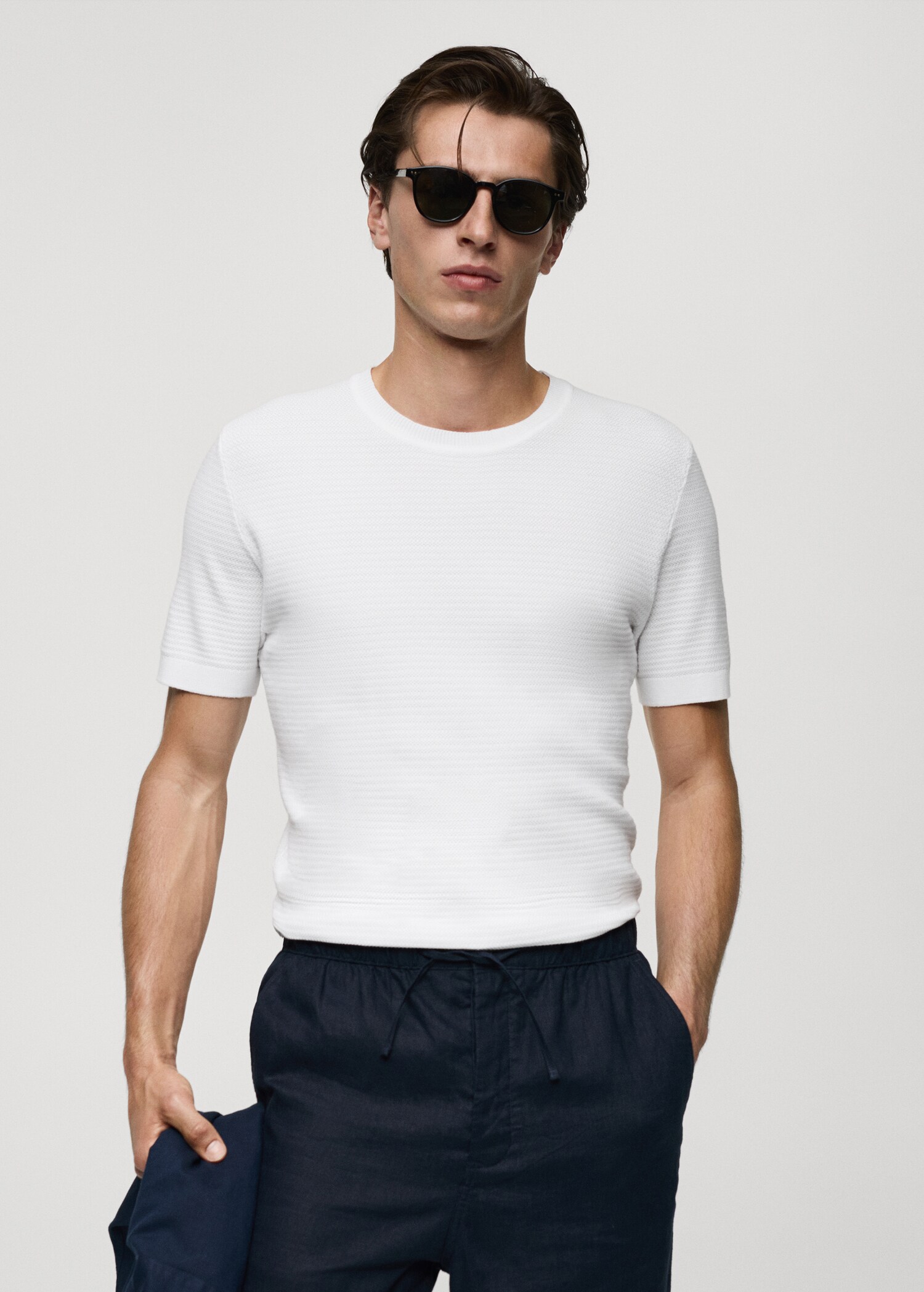 Tencel™ braided knitted t-shirt - Medium plane