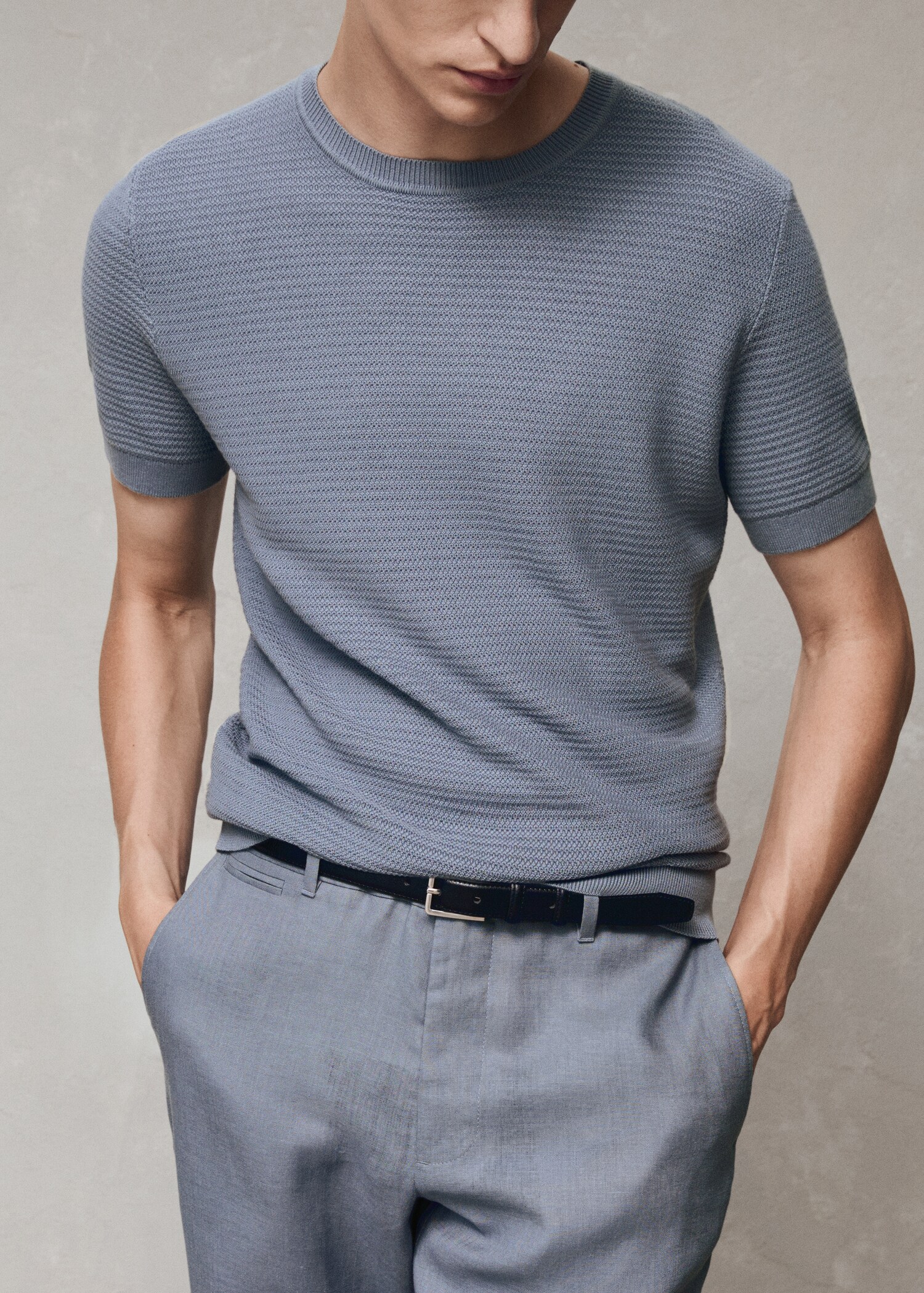 Tencel™ braided knitted t-shirt - Details of the article 3