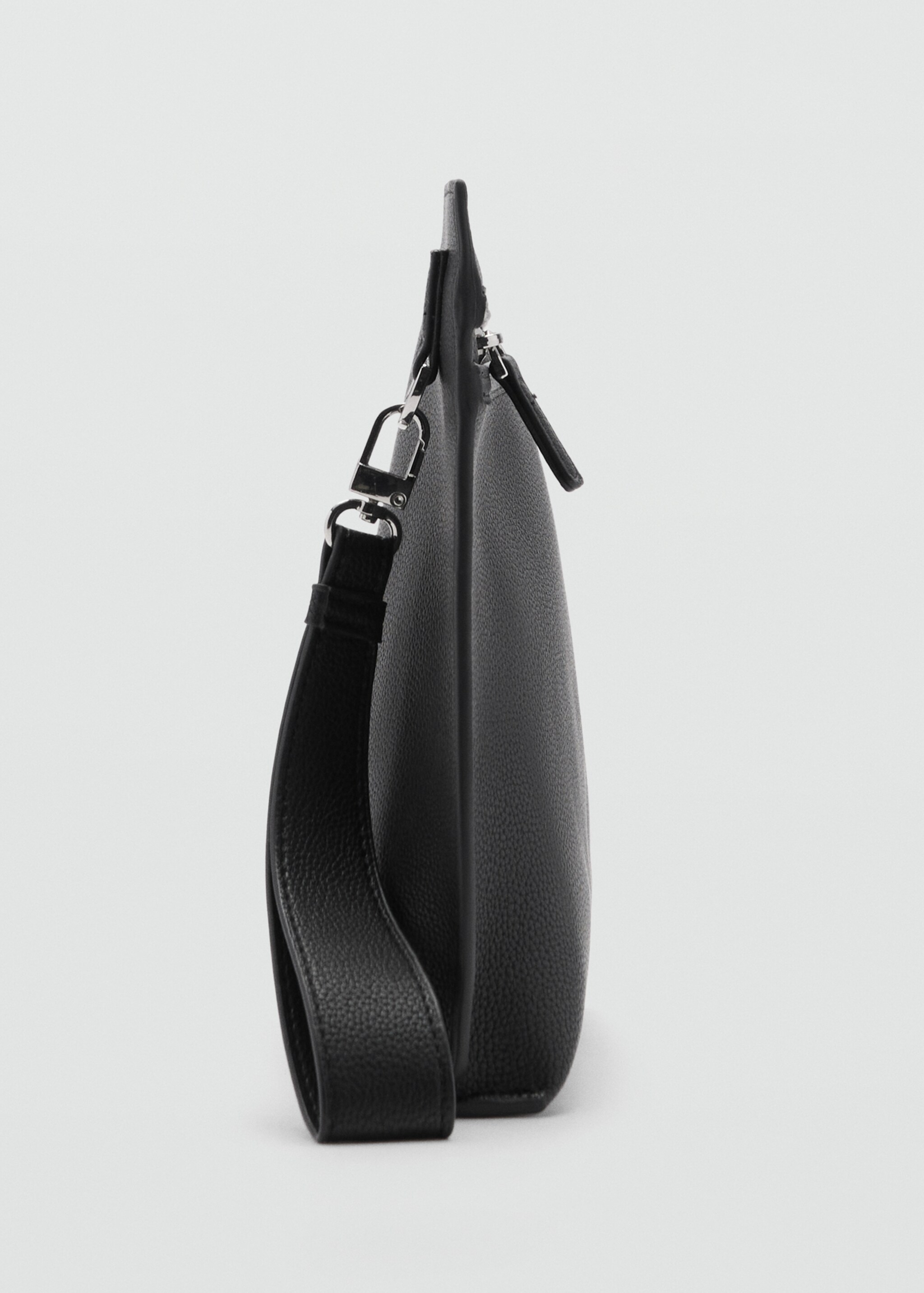 Handtasche mit Leder-Effekt - Mittlere Ansicht, Schwarz. Ref: 77032544-00.