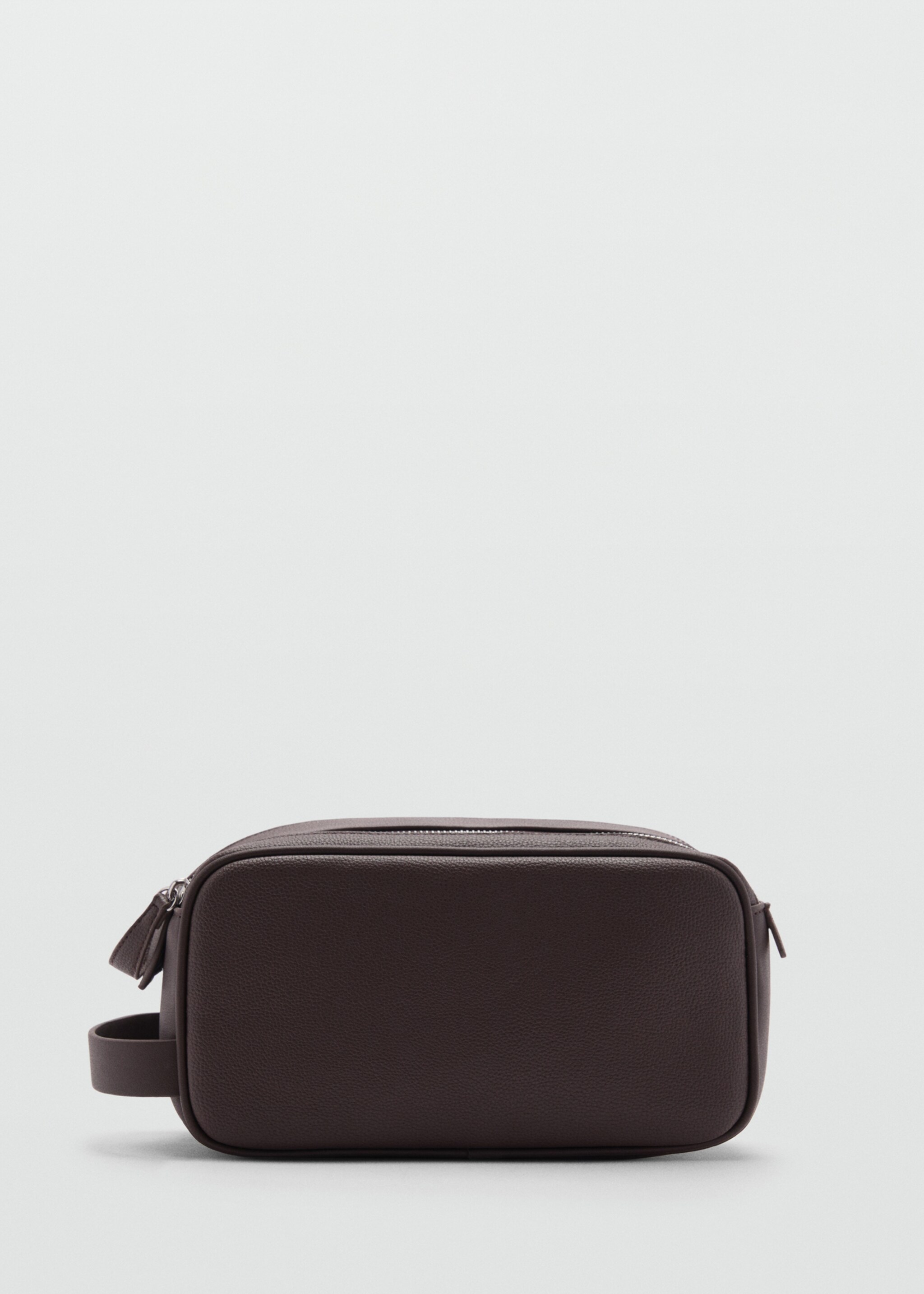 Trousse cuir foulé zip - Article sans modèle, Marron. Ref: 77032545-00.
