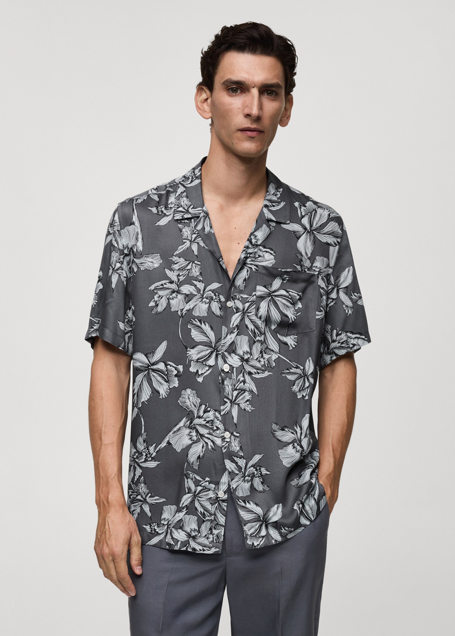 Chemise regular-fit en imprimé hawaïen - Plan moyen