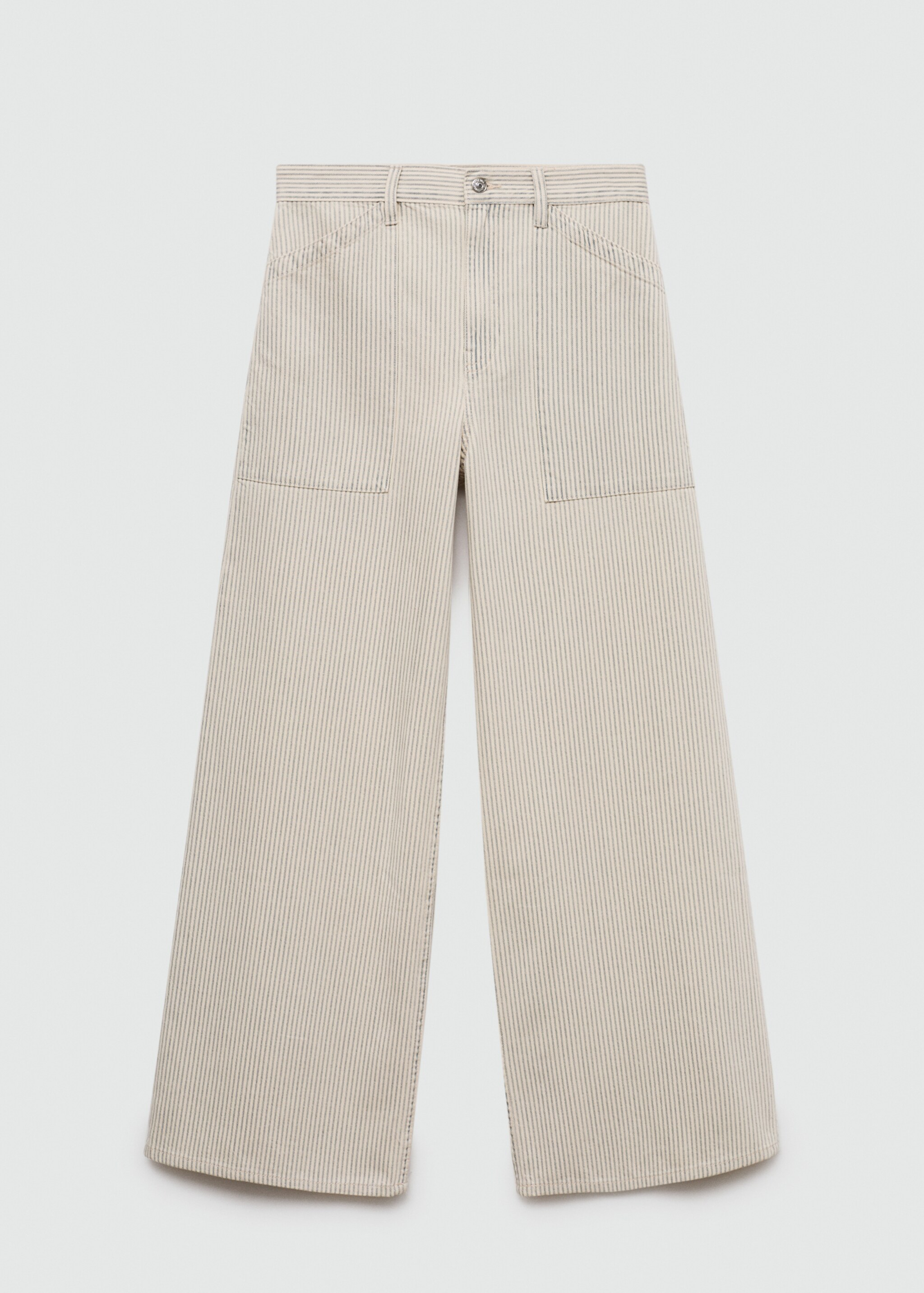 Striped wide leg jeans - Article without model, Beige. Ref: 77032915-00.