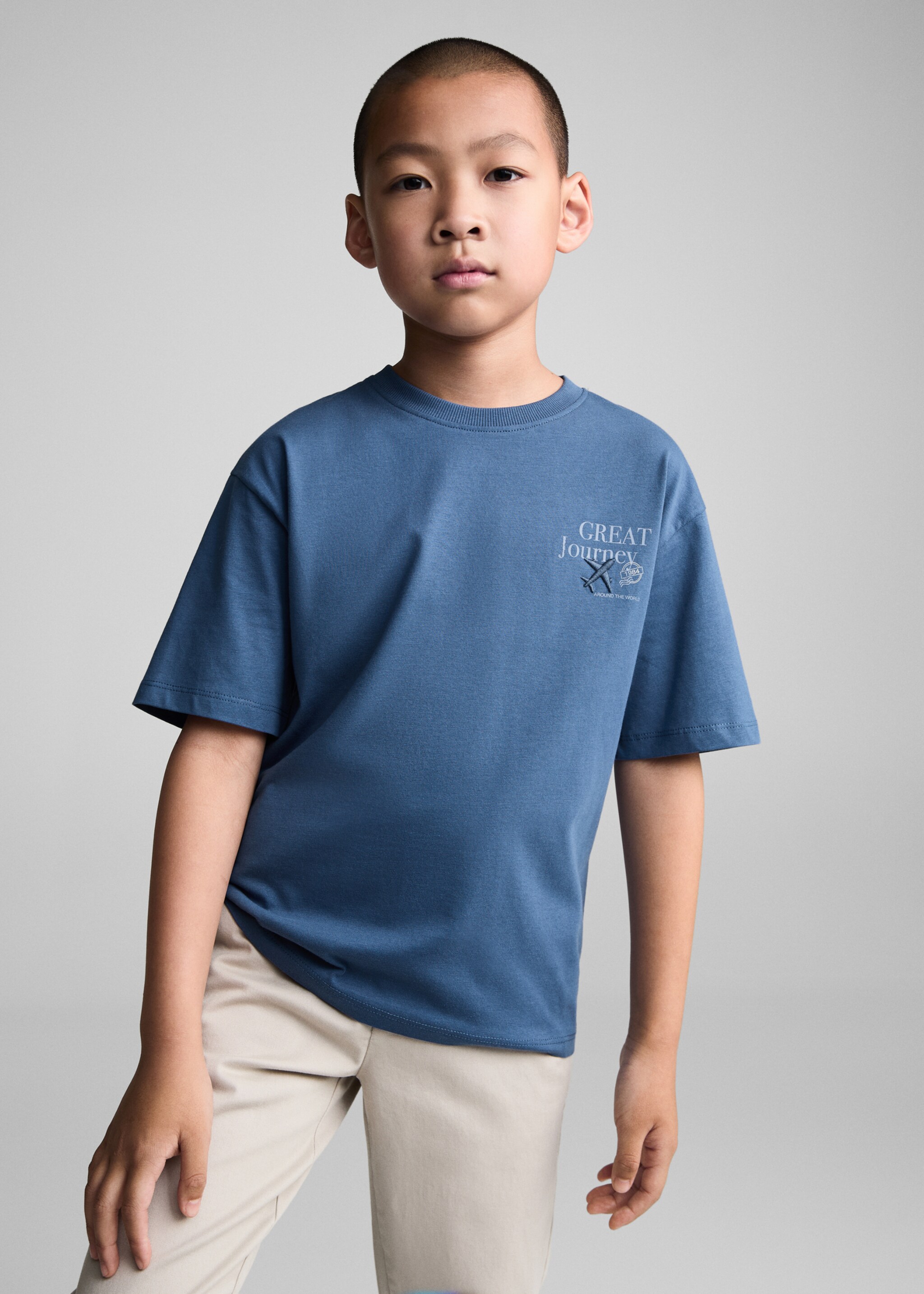 Printed cotton-blend T-shirt - Medium plane