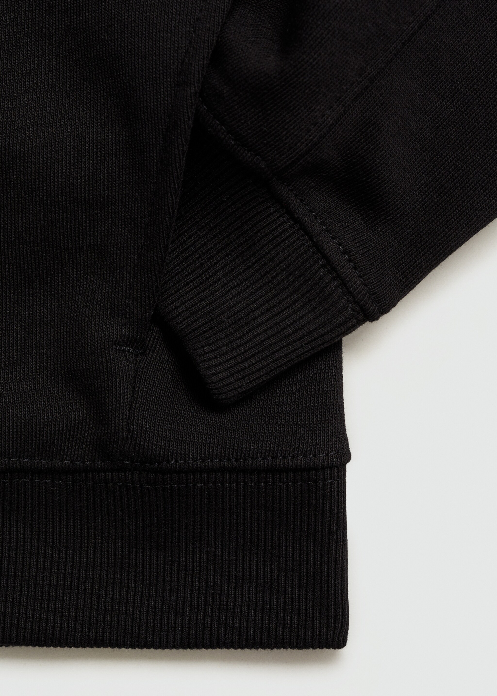 Zipped hoodie - Details of the article 0, Black. Ref: 77032923-00.