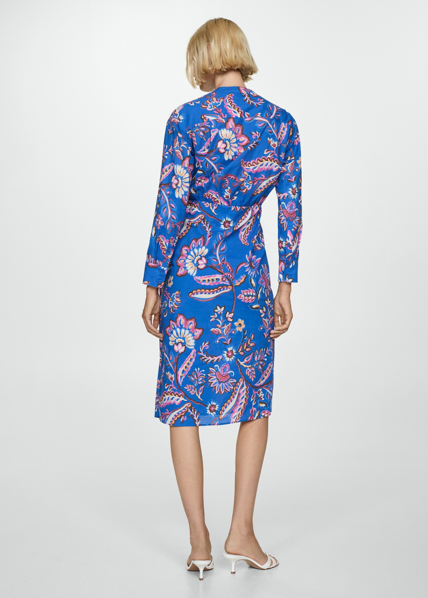 Robe en imprimé fleuri nœud - Verso de l’article
