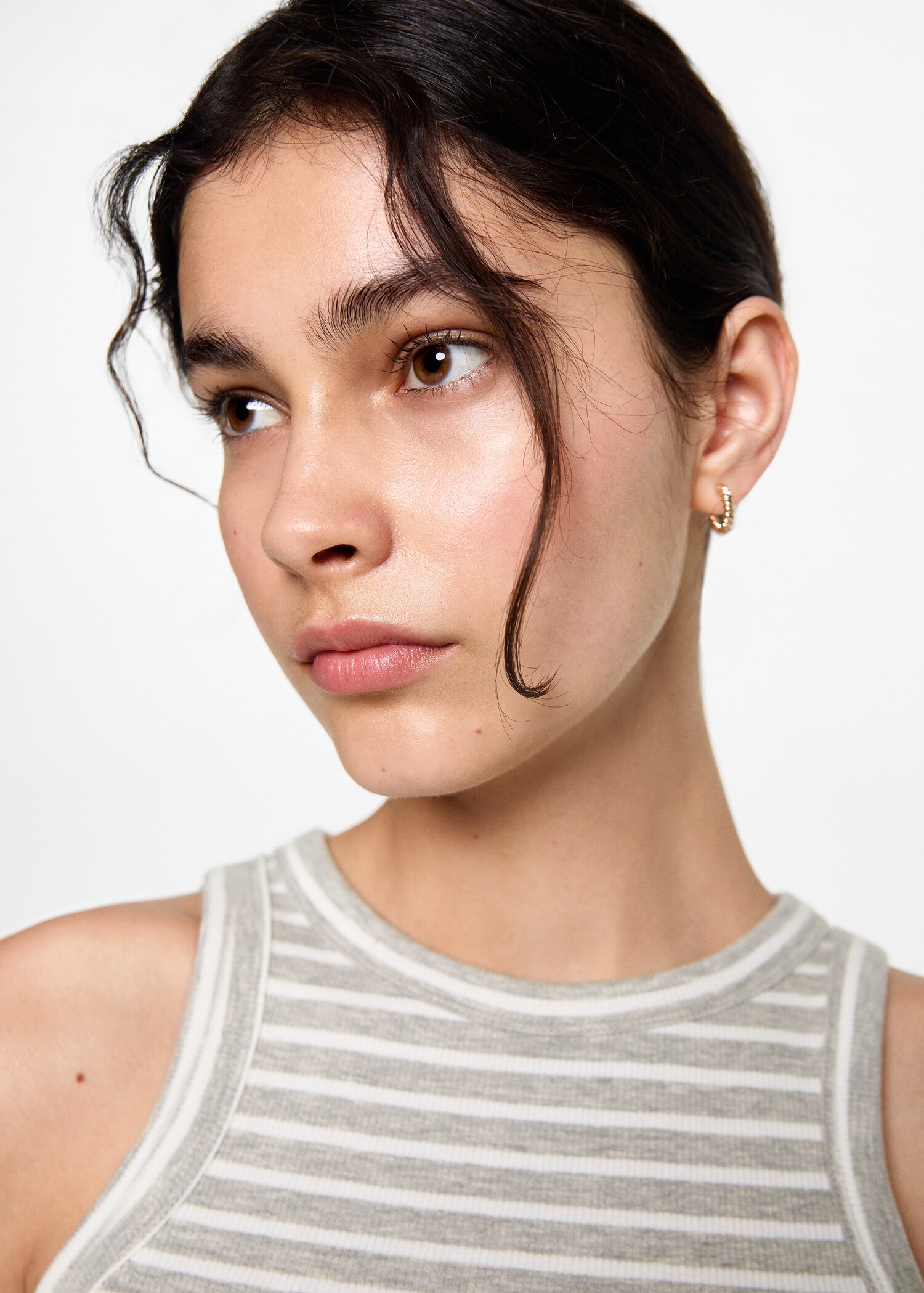 Ribbed cotton-blend top - Details of the article 1