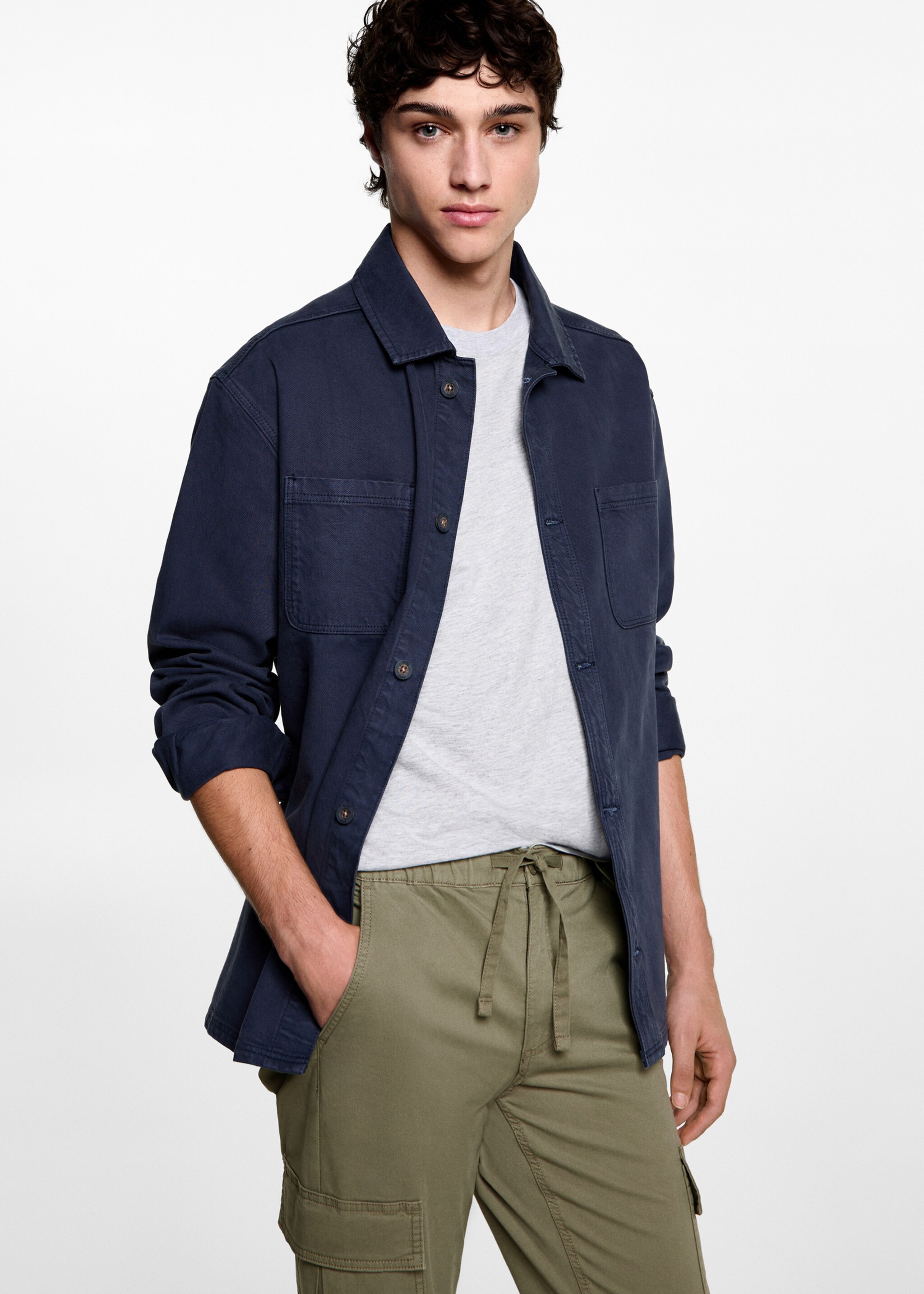 Joggerpants im Cargo-Stil - Mittlere Ansicht, Dunkelgrün. Ref: 77032937-00.