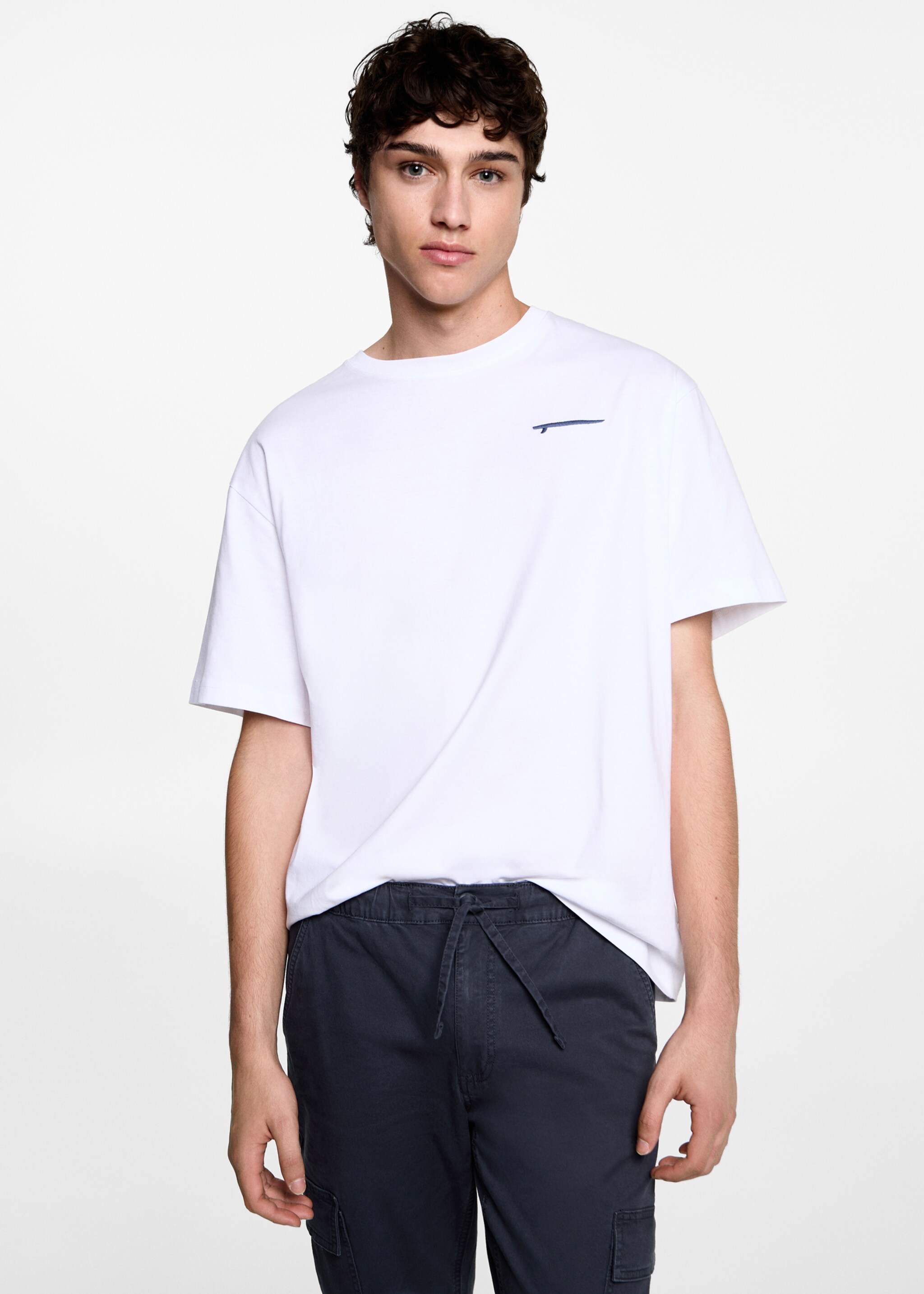 Joggerpants im Cargo-Stil - Mittlere Ansicht, Dunkles Marineblau. Ref: 77032937-00.