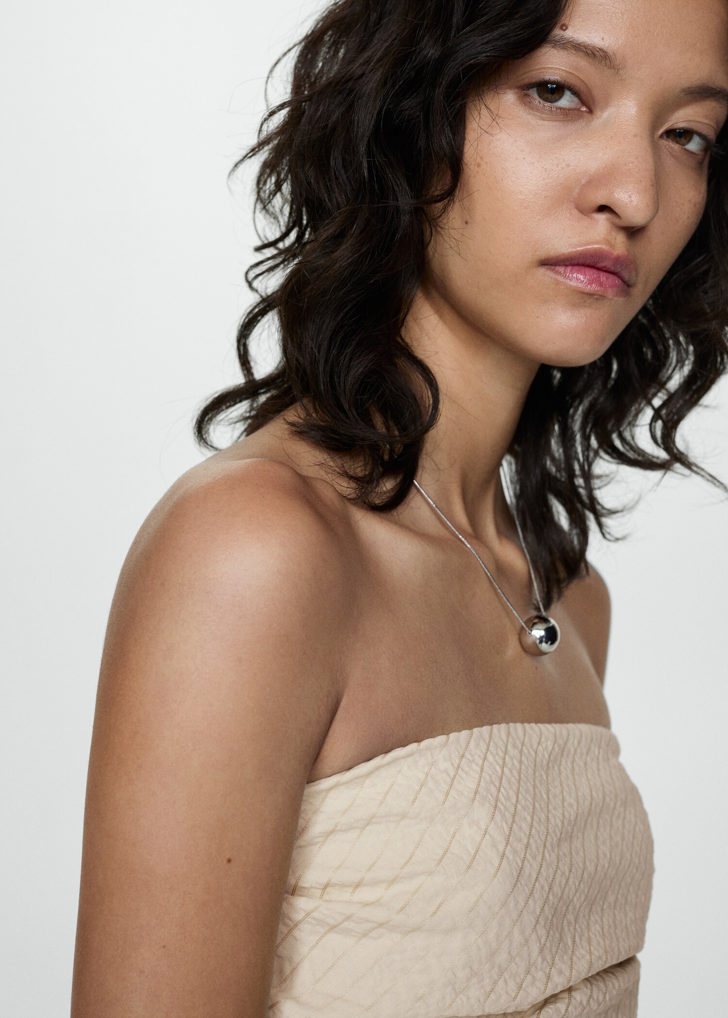 Draped striped dress - Details of the article 1