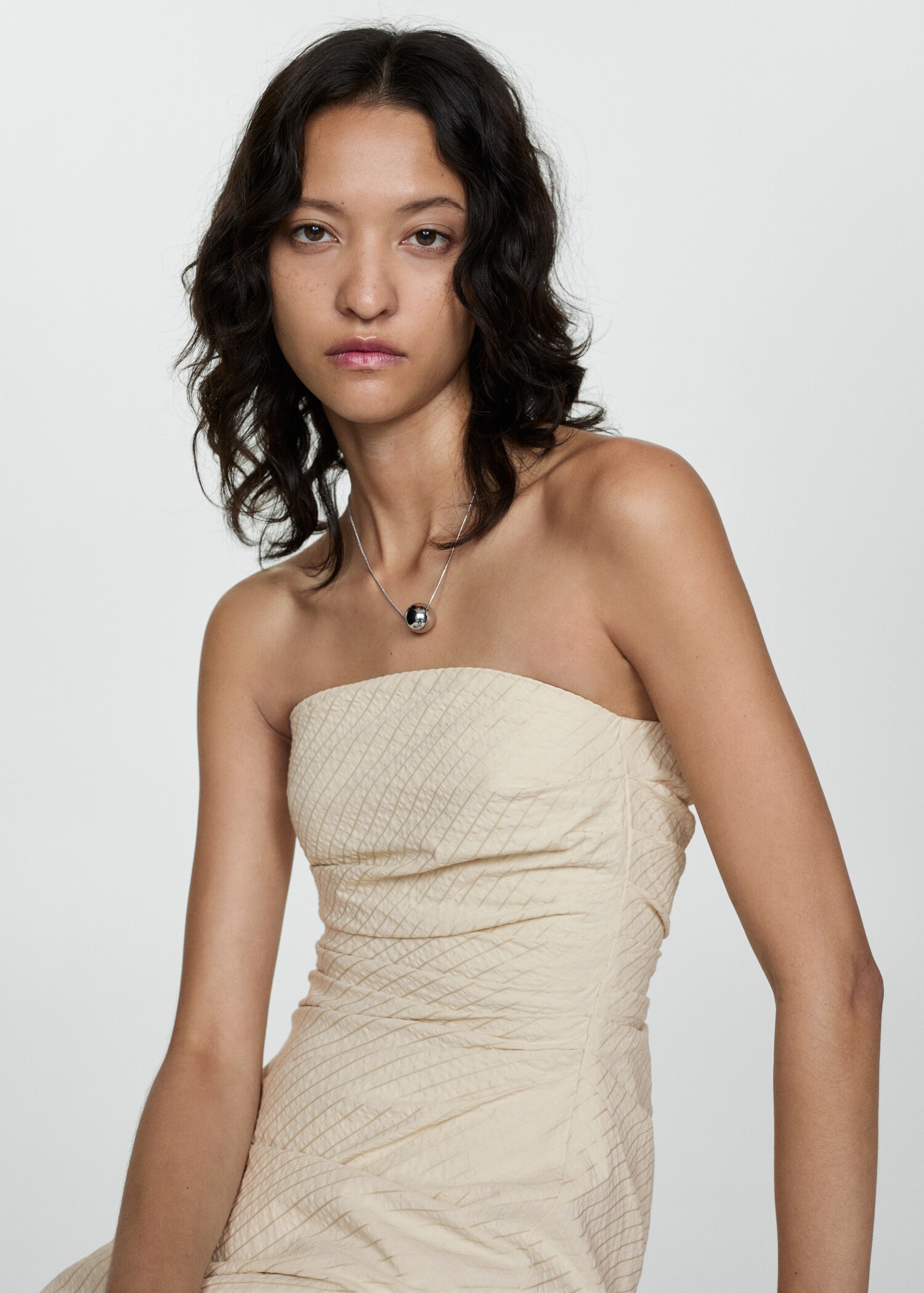 Draped striped dress - Details of the article 2