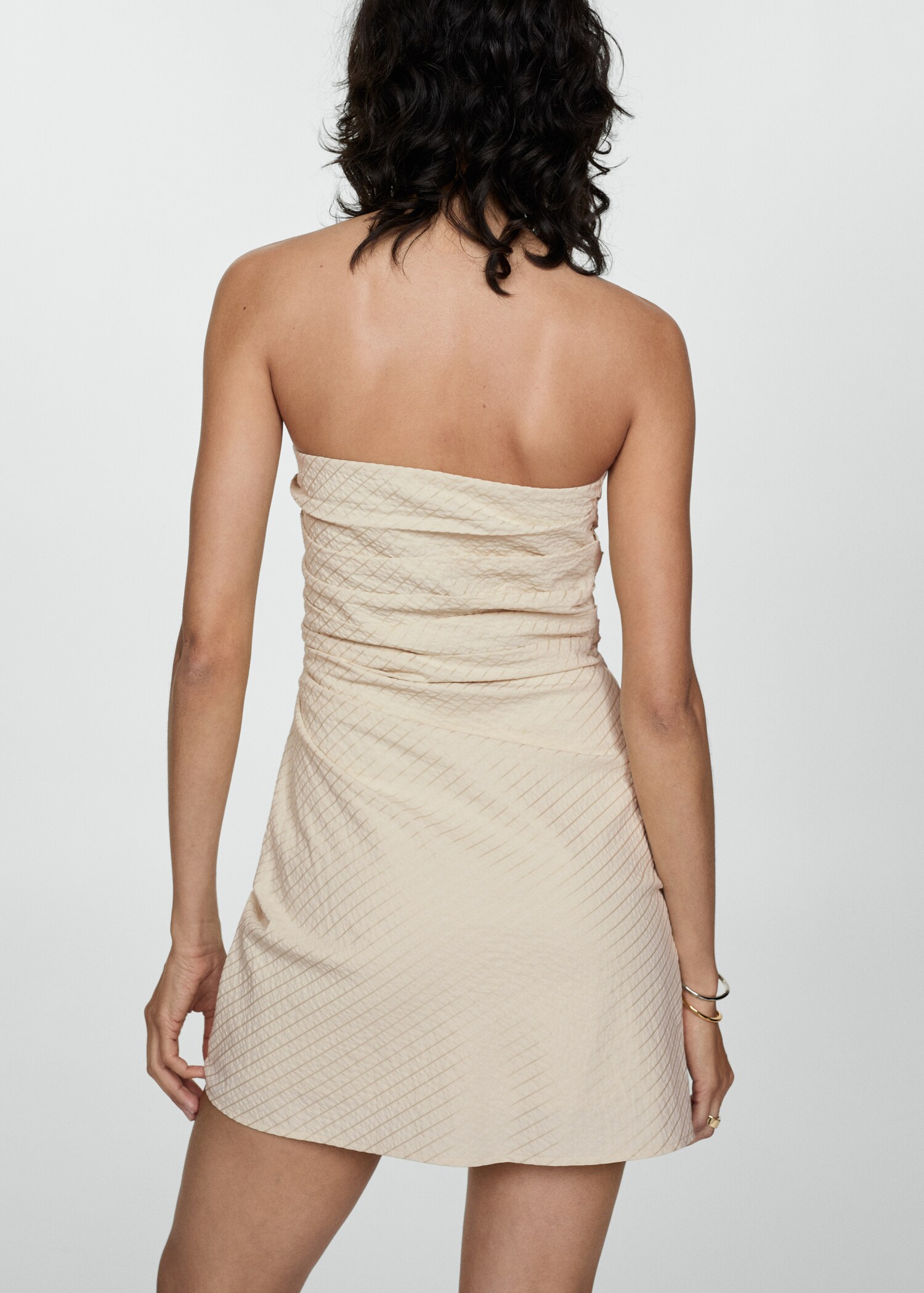 Draped striped dress - Reverse of the article