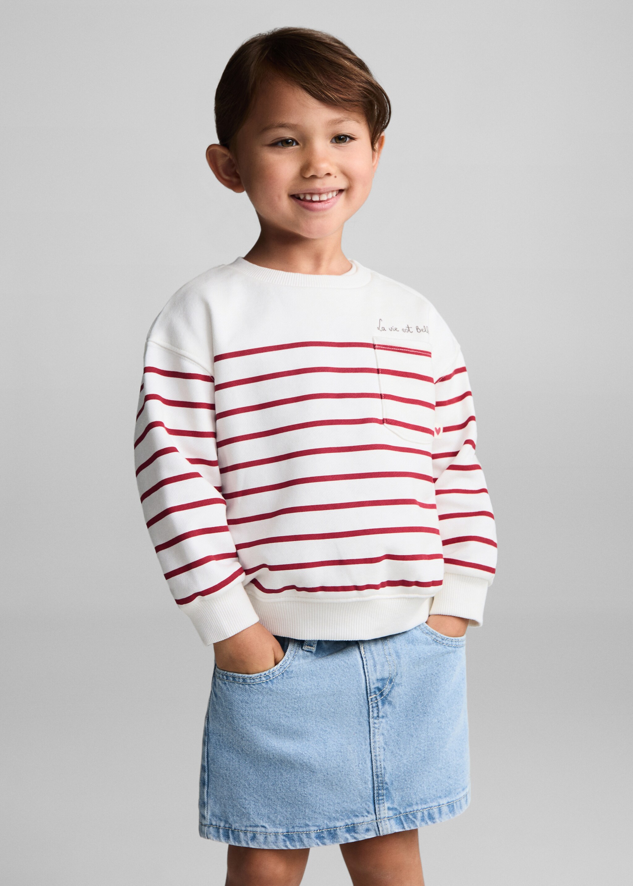 Striped cotton-blend sweatshirt - Medium plane