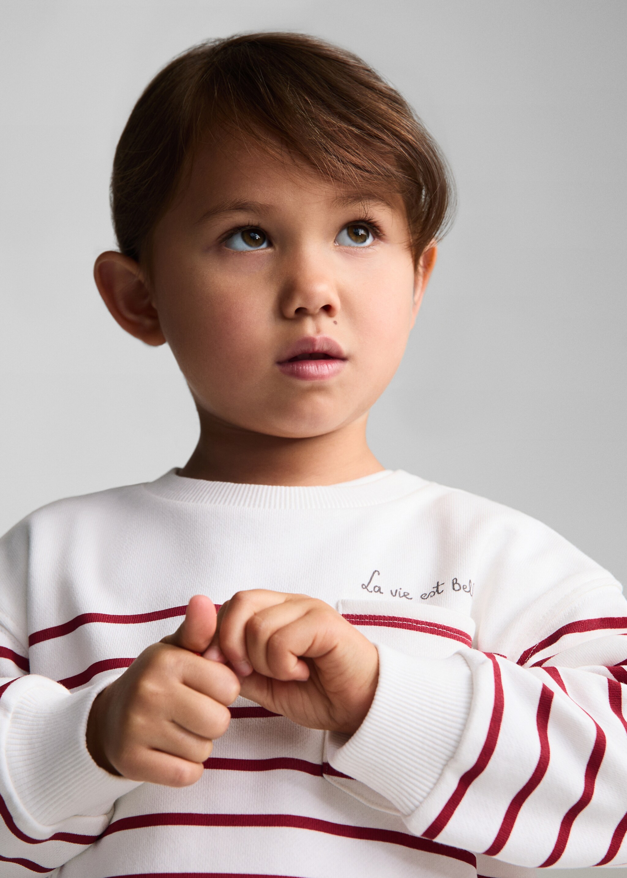 Striped cotton-blend sweatshirt - Details of the article 1