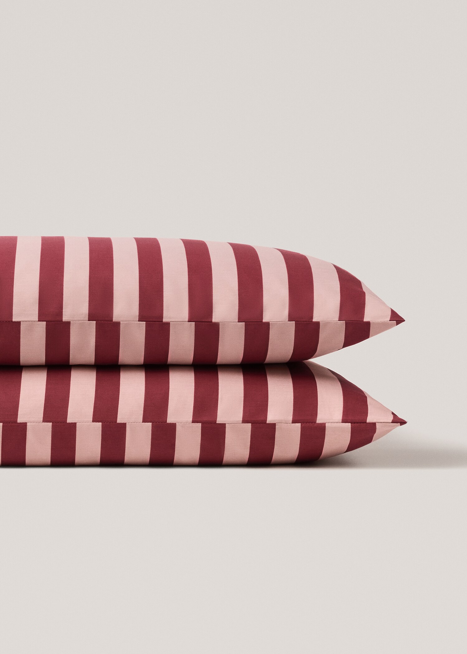 Cotton percale kodak-stripe percale pillowcase 50x75cm - Details of the article 1