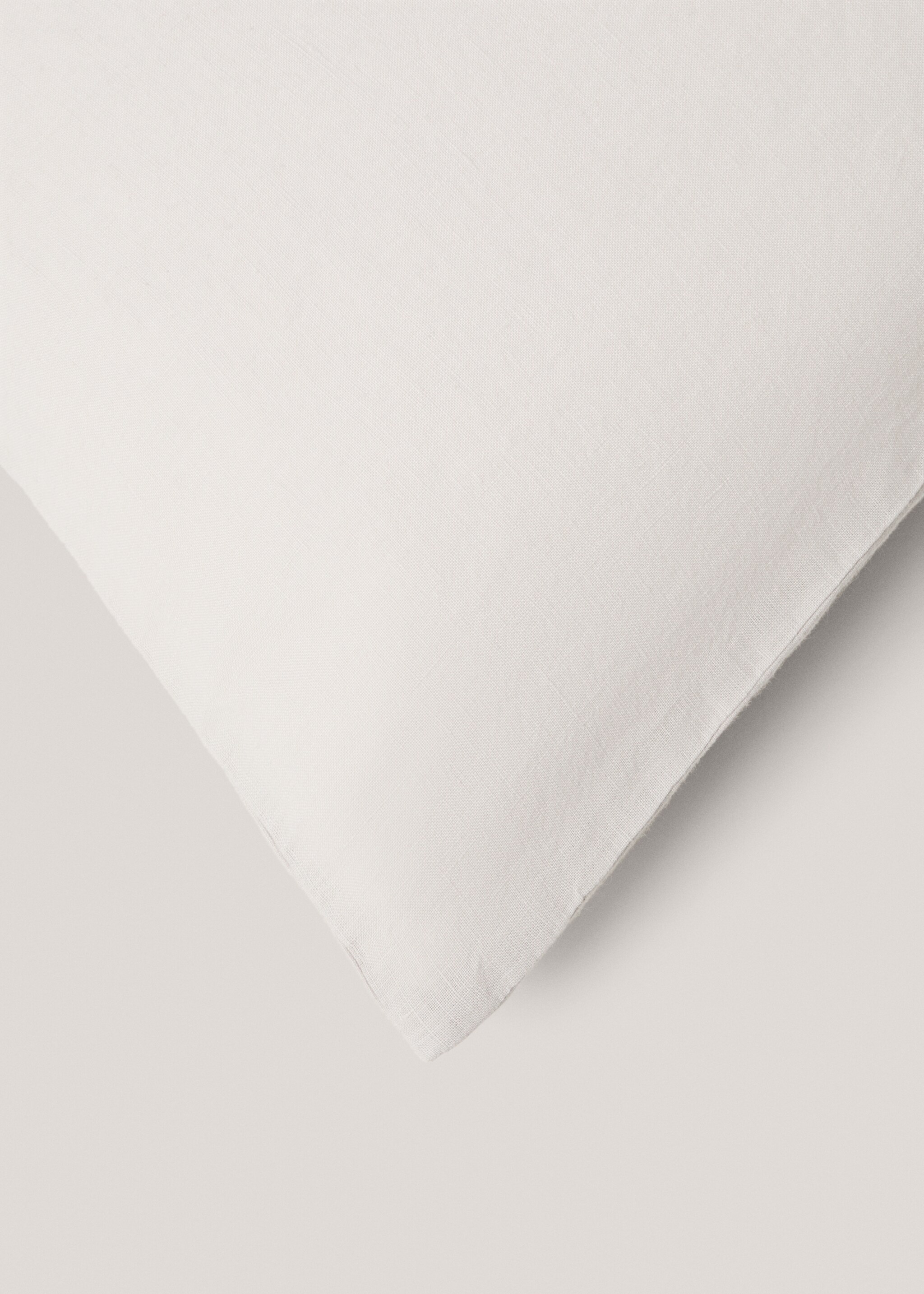 Striped linen cushion case - Details of the article 2, Aqua Green. Ref: 77033277-00.