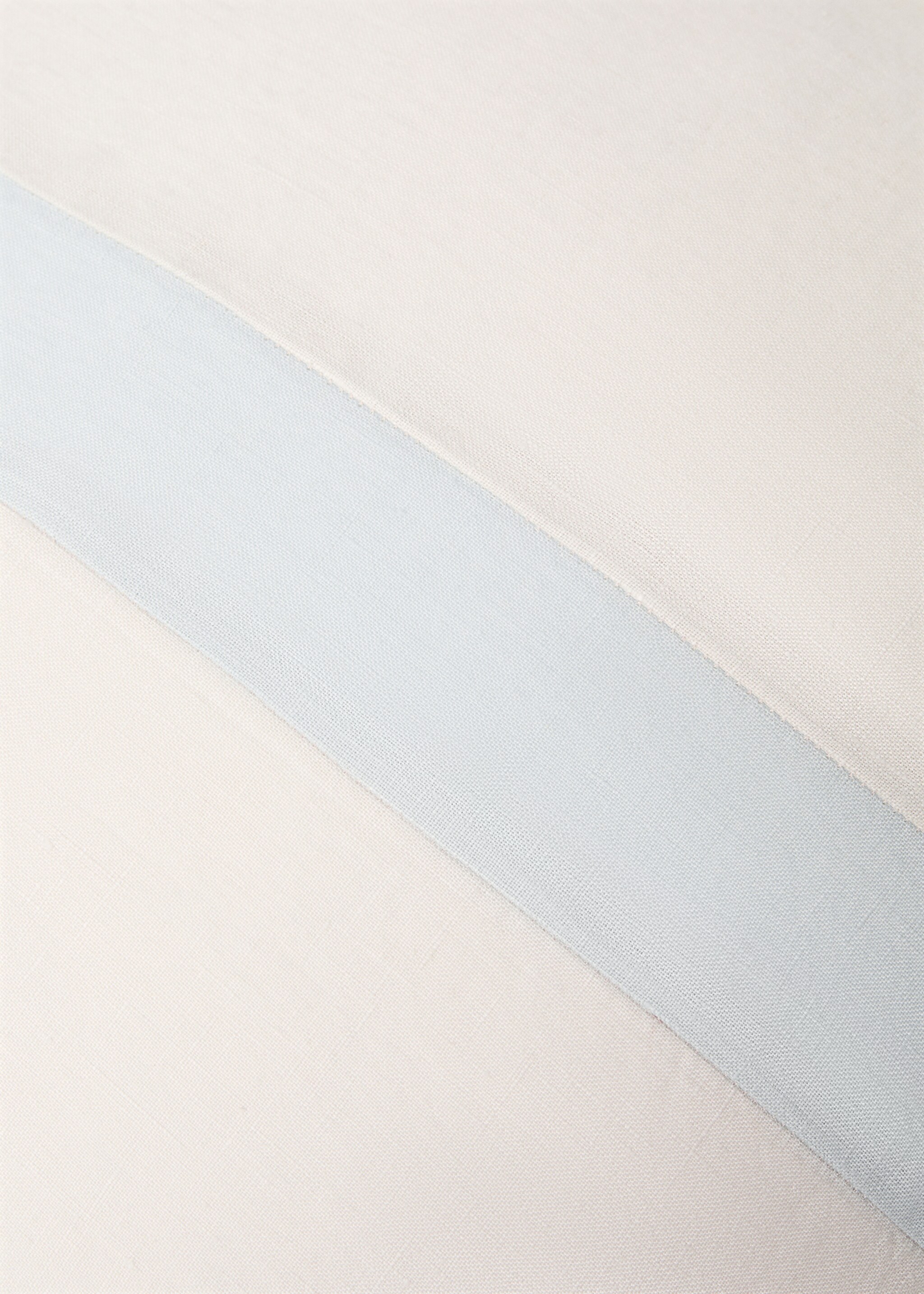 Striped linen cushion case - Details of the article 3, Aqua Green. Ref: 77033277-00.