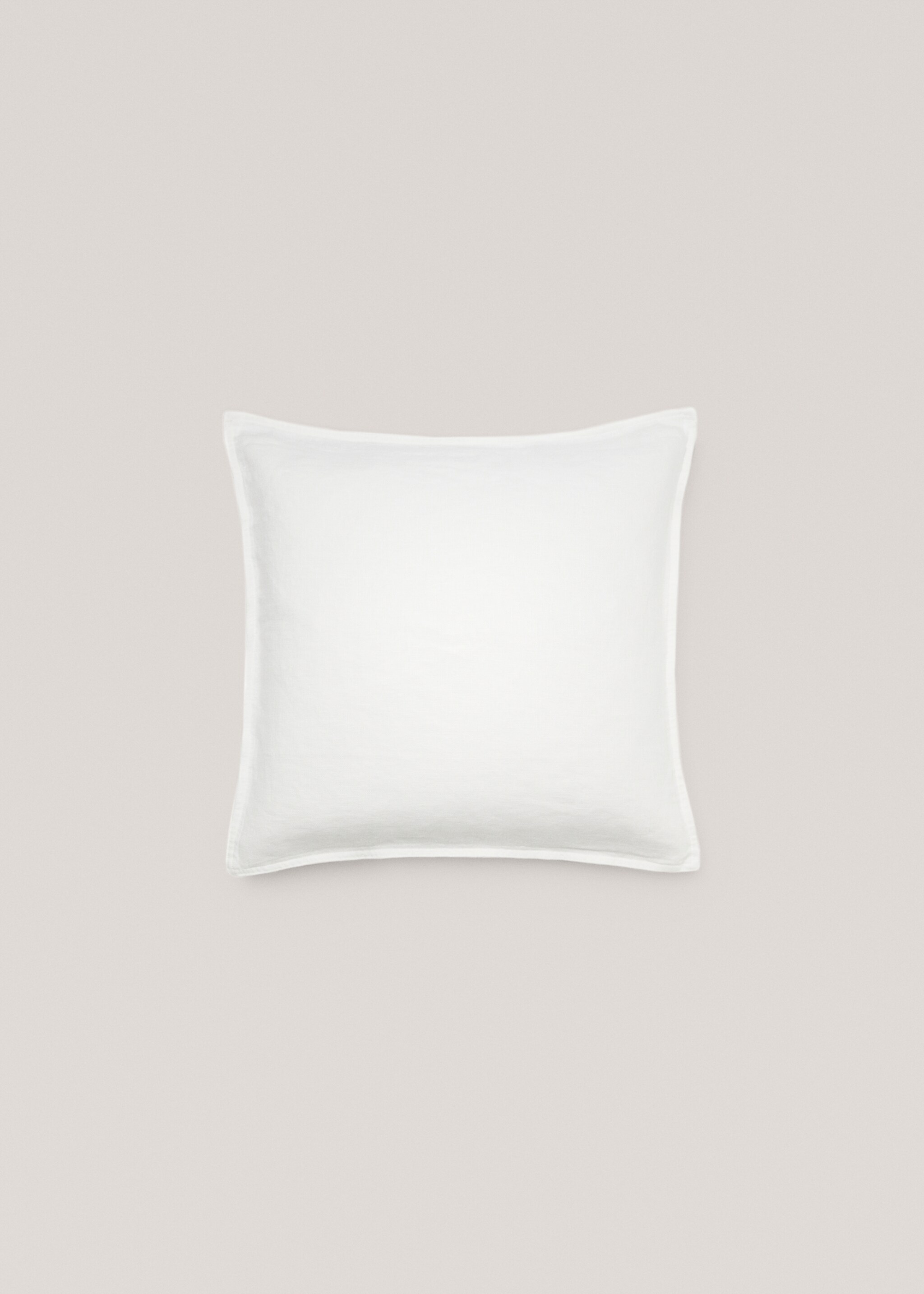 100% linen cushion case 45x45cm - Article without model, White. Ref: 77033278-00.